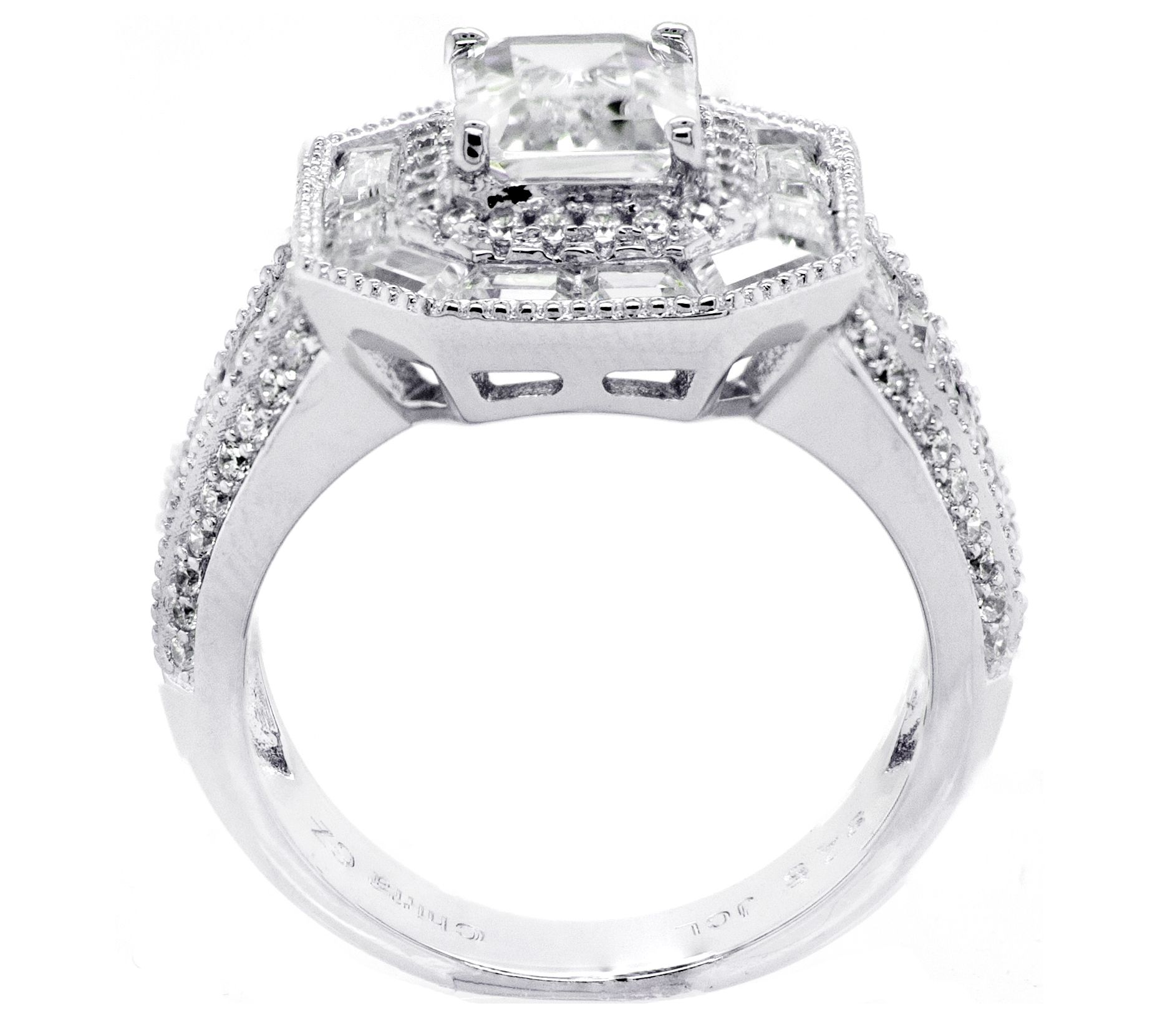 Diamonique Sterling Silver 8.40 cttw Emerald-Cut Ring - QVC.com