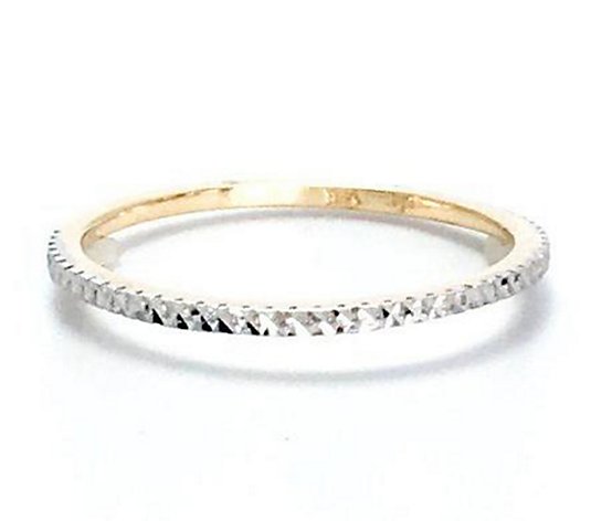 Alkeme 14K Gold Two-Tone Diamond Cut Band Ring