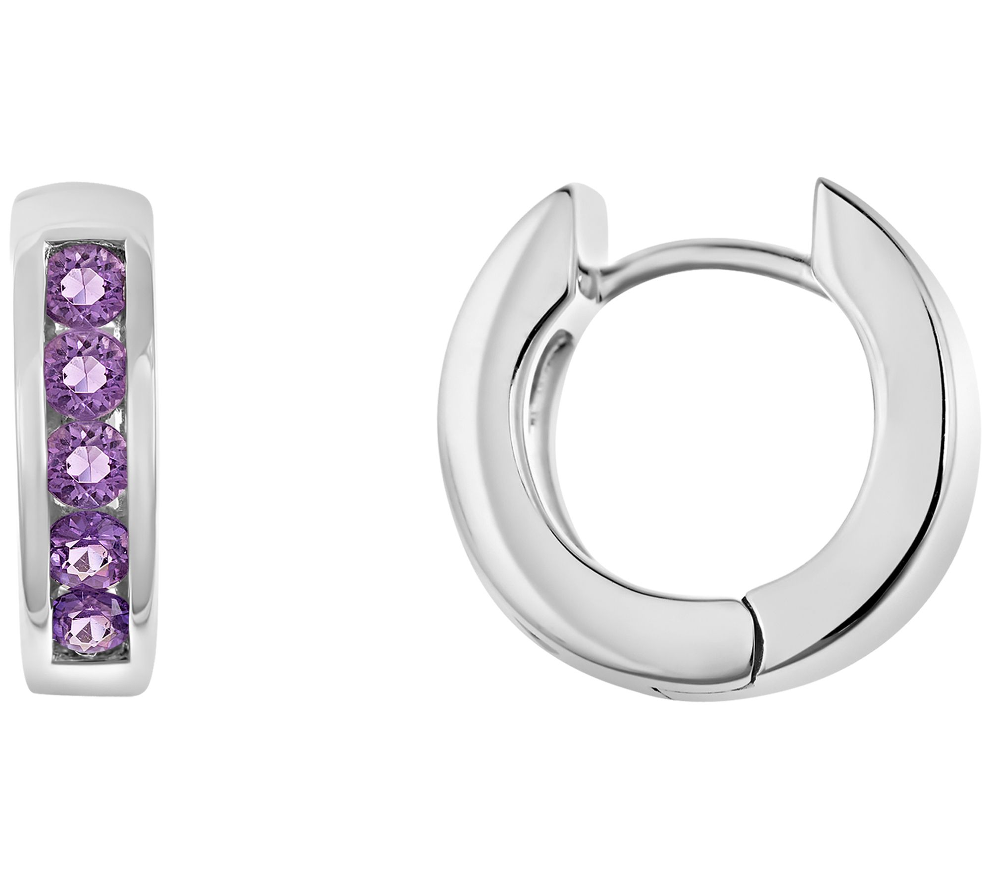 Sterling Hoop Earrings with Choice of Gemstone