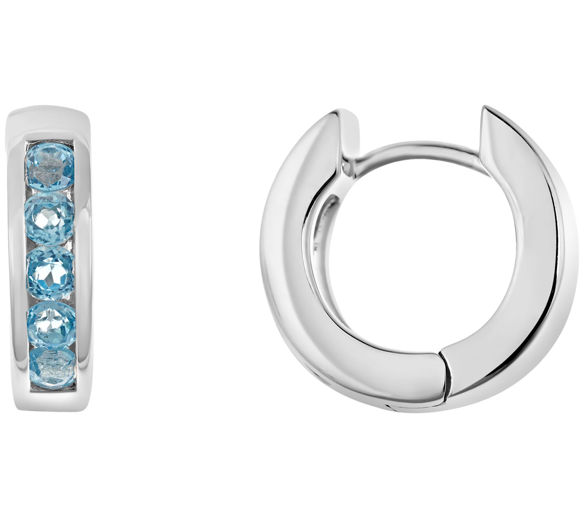 Sterling Hoop Earrings with Choice of Gemstone