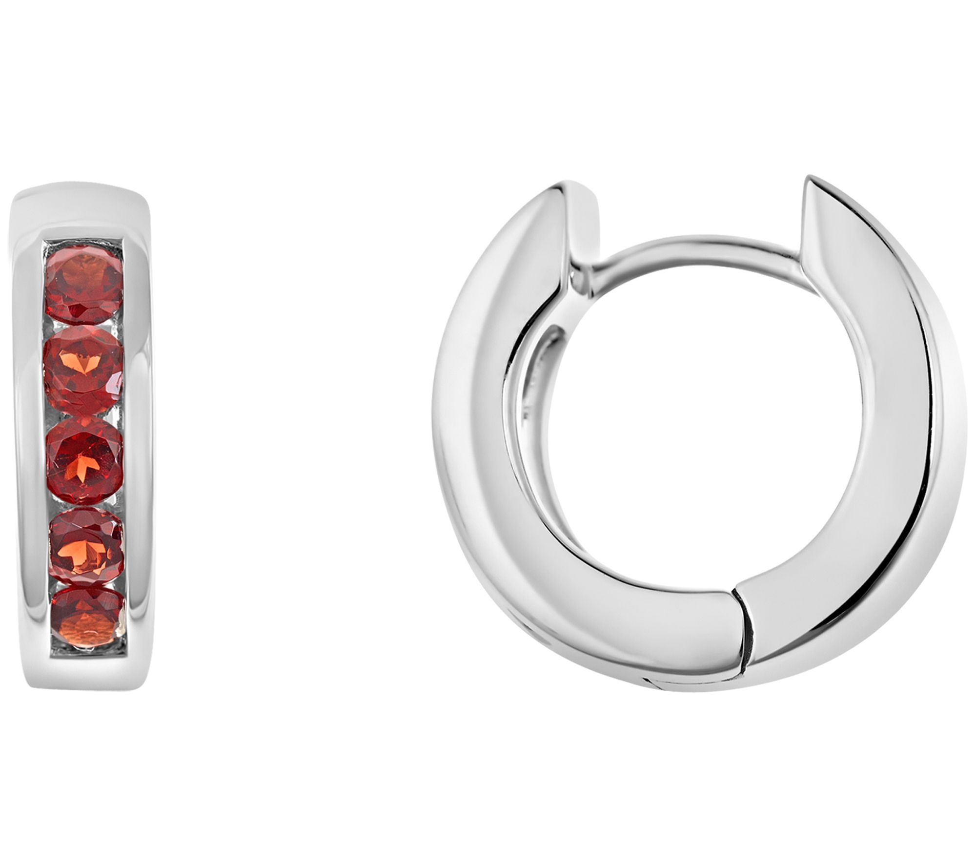 Sterling Hoop Earrings with Choice of Gemstone
