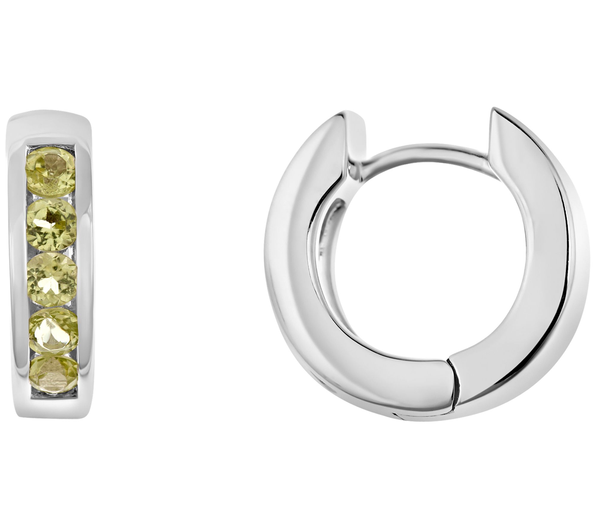 Sterling Hoop Earrings with Choice of Gemstone