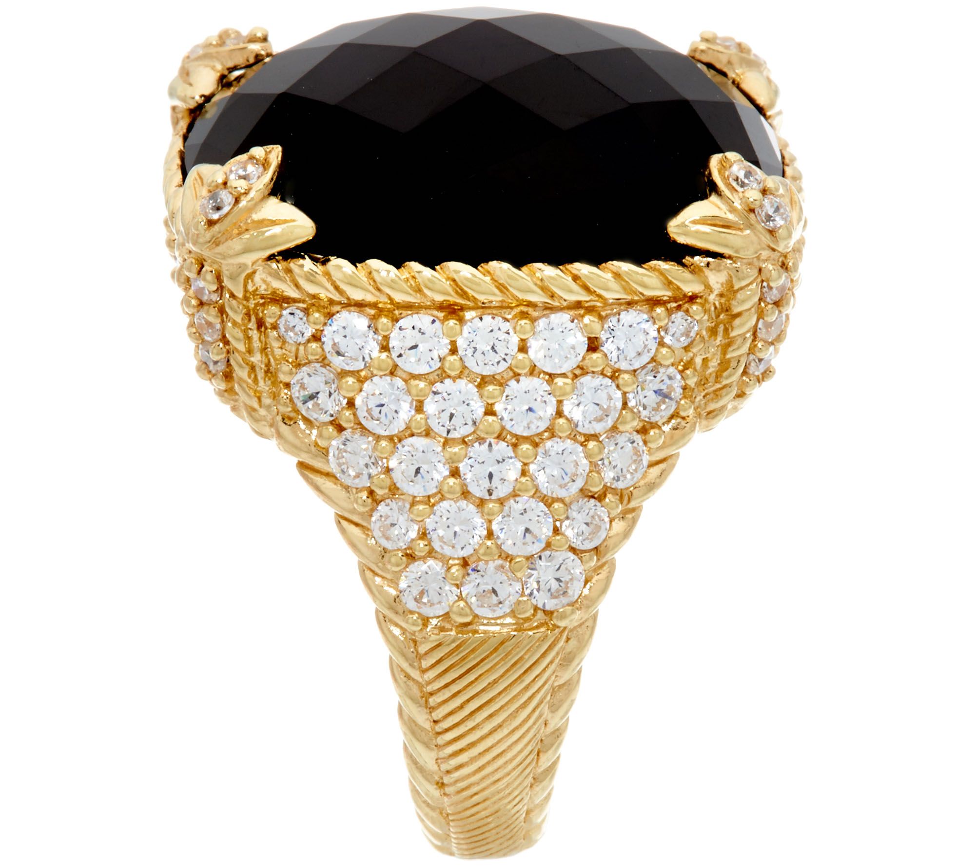 Judith Ripka Sterling/14K Clad Onyx Monaco Ring - QVC.com