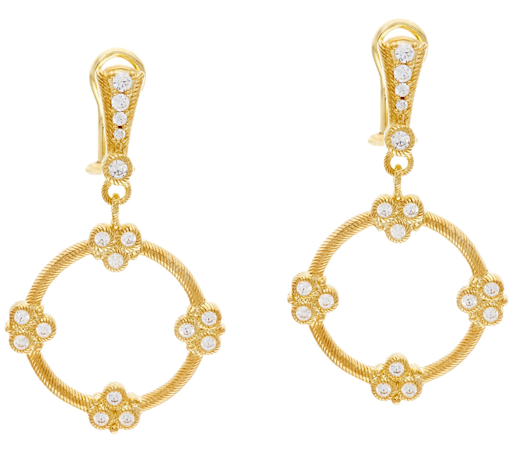 Judith Ripka 14K Clad Diamonique Garland Drop Earrings - QVC.com