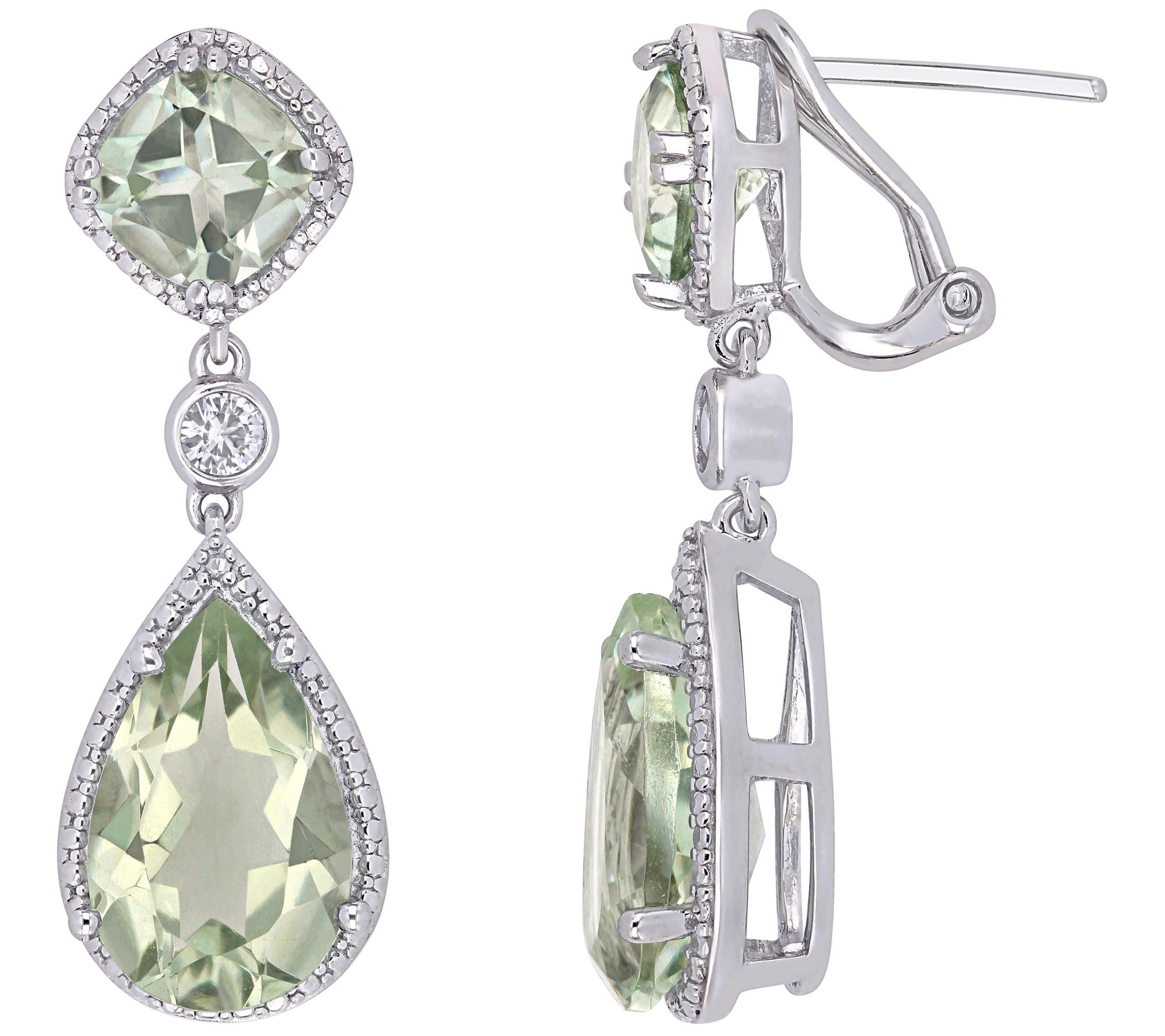 Sterling Silver 10.10 cttw Multi-Gemstone Earri ngs