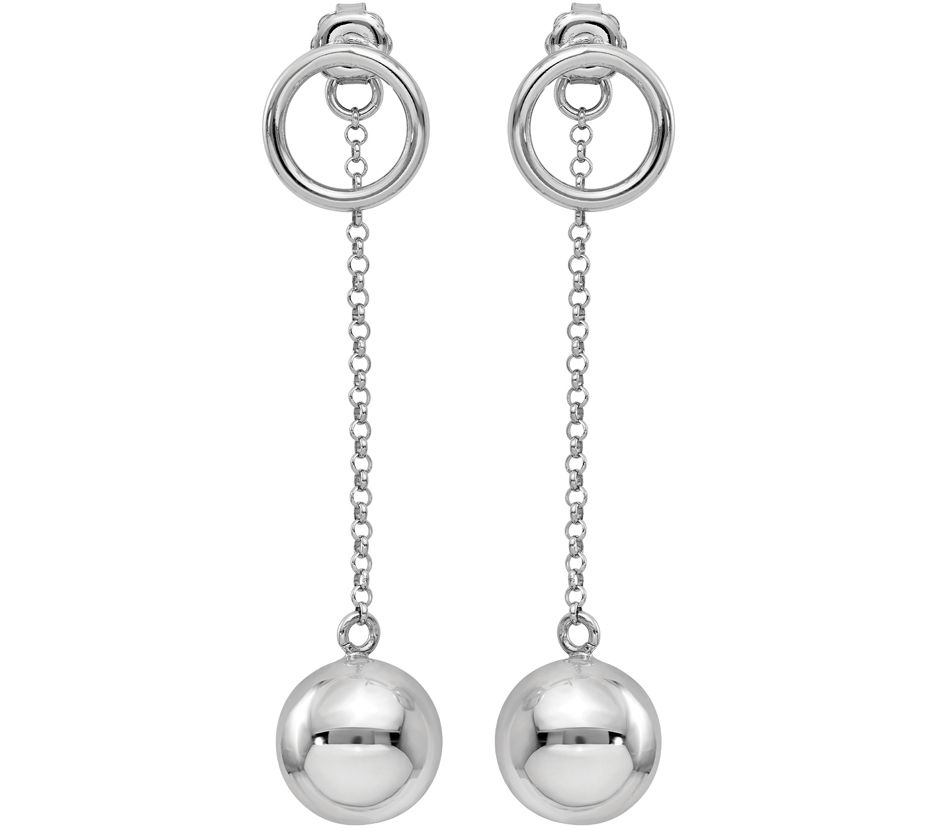 Italian Silver Circle/Ball Dangle Earrings, Sterling - QVC.com