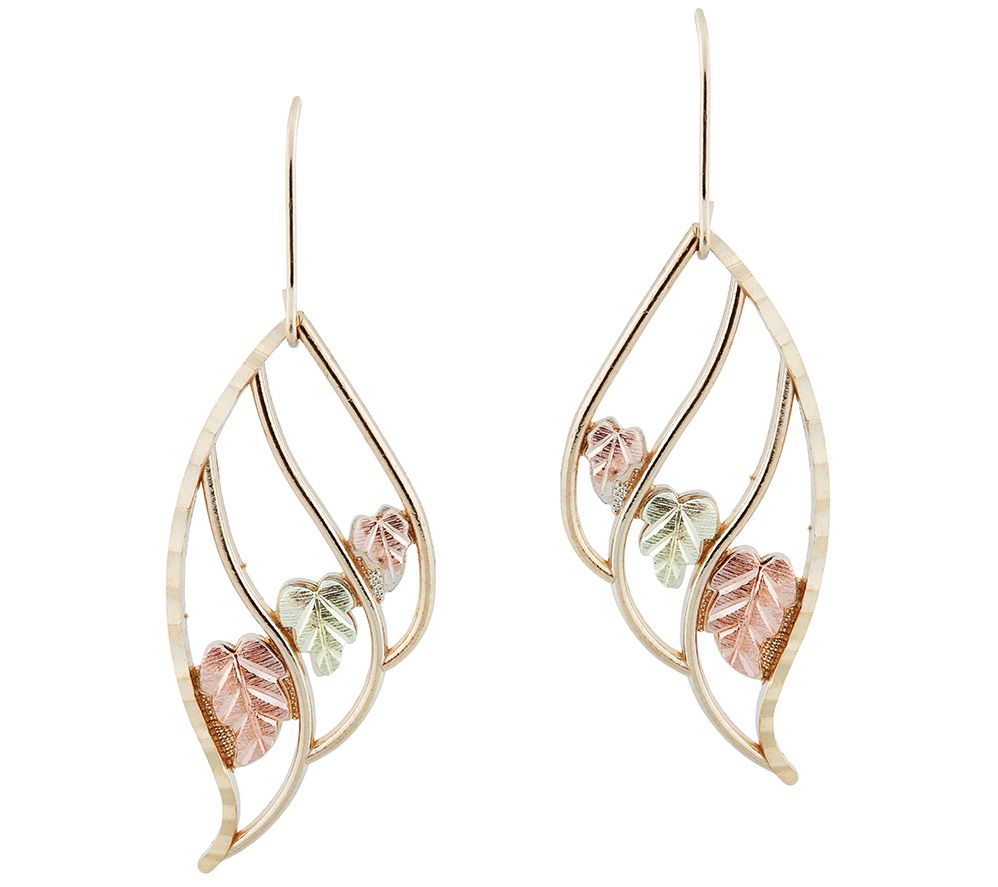 Black Hills Wing Dangle Earrings, 10K/12K Gold