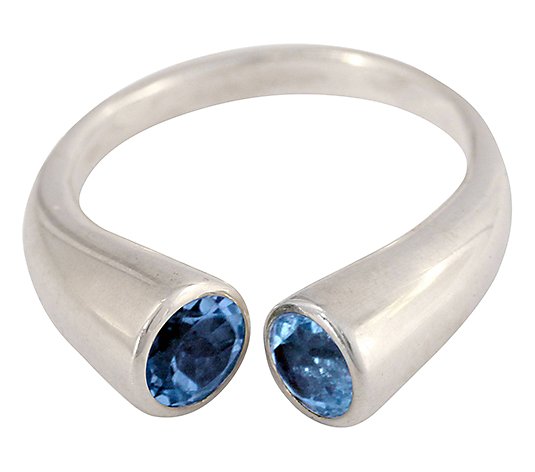 Novica Artisan Crafted Sterling 2.00 Blue Topaz Ring