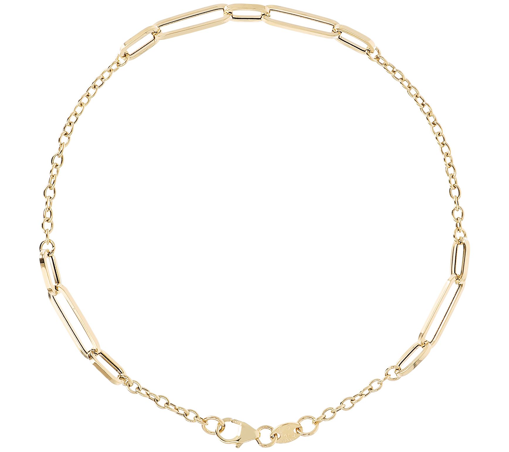 EternaGold 9" Paperclip Link Ankle Bracelet, 14 K Gold 2.1g