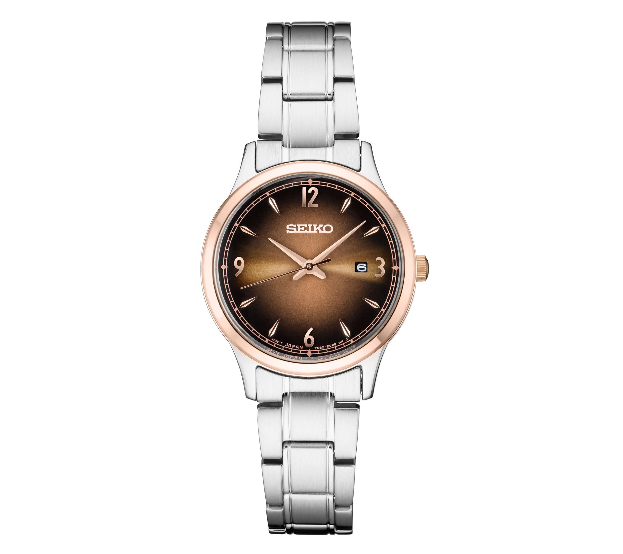 Seiko Women's Two-Tone Stainless Brown Dial Watch 