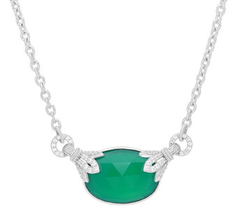 JUDITH Classic Green Chalcedony Necklace, Sterling - J406780