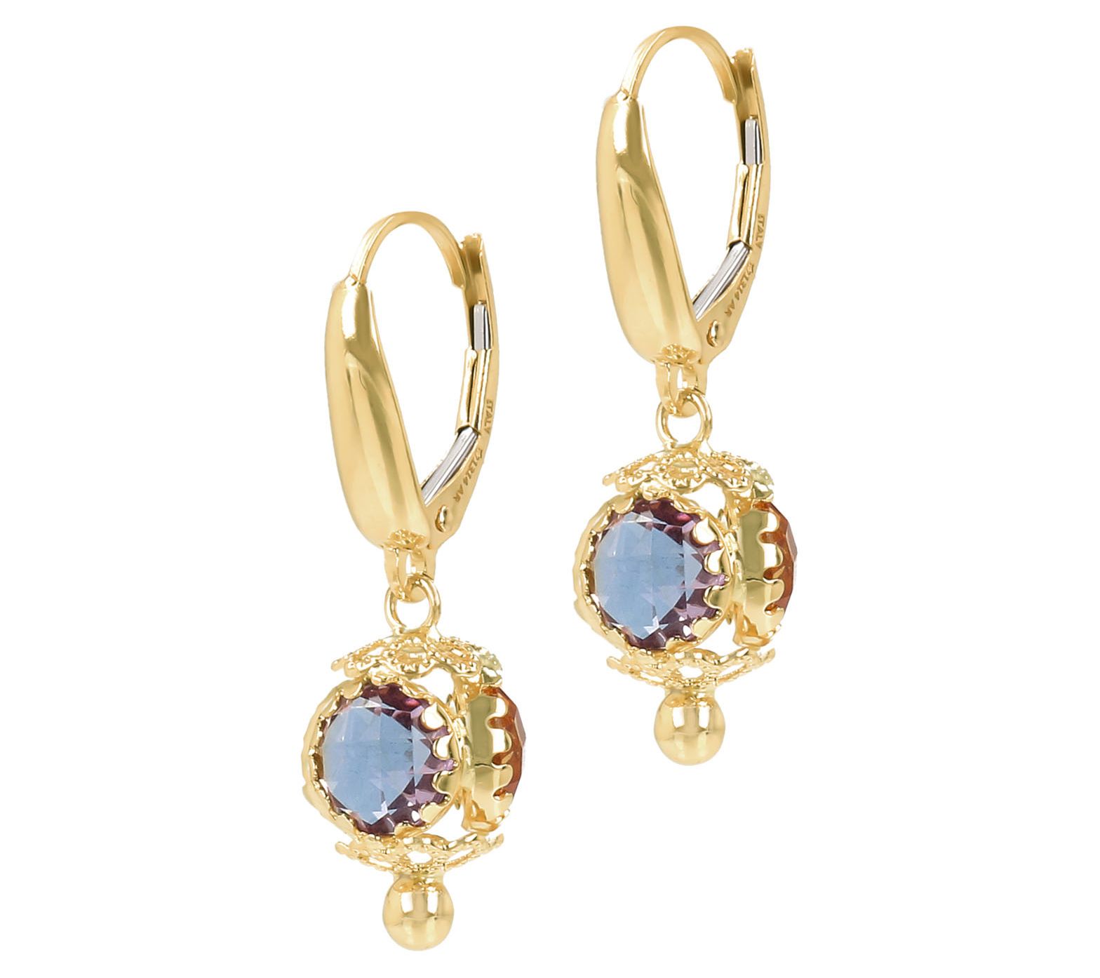 Arte d'Oro 4.25 cttw Gemstone Bead Lever Back Earrings, 18K - QVC.com