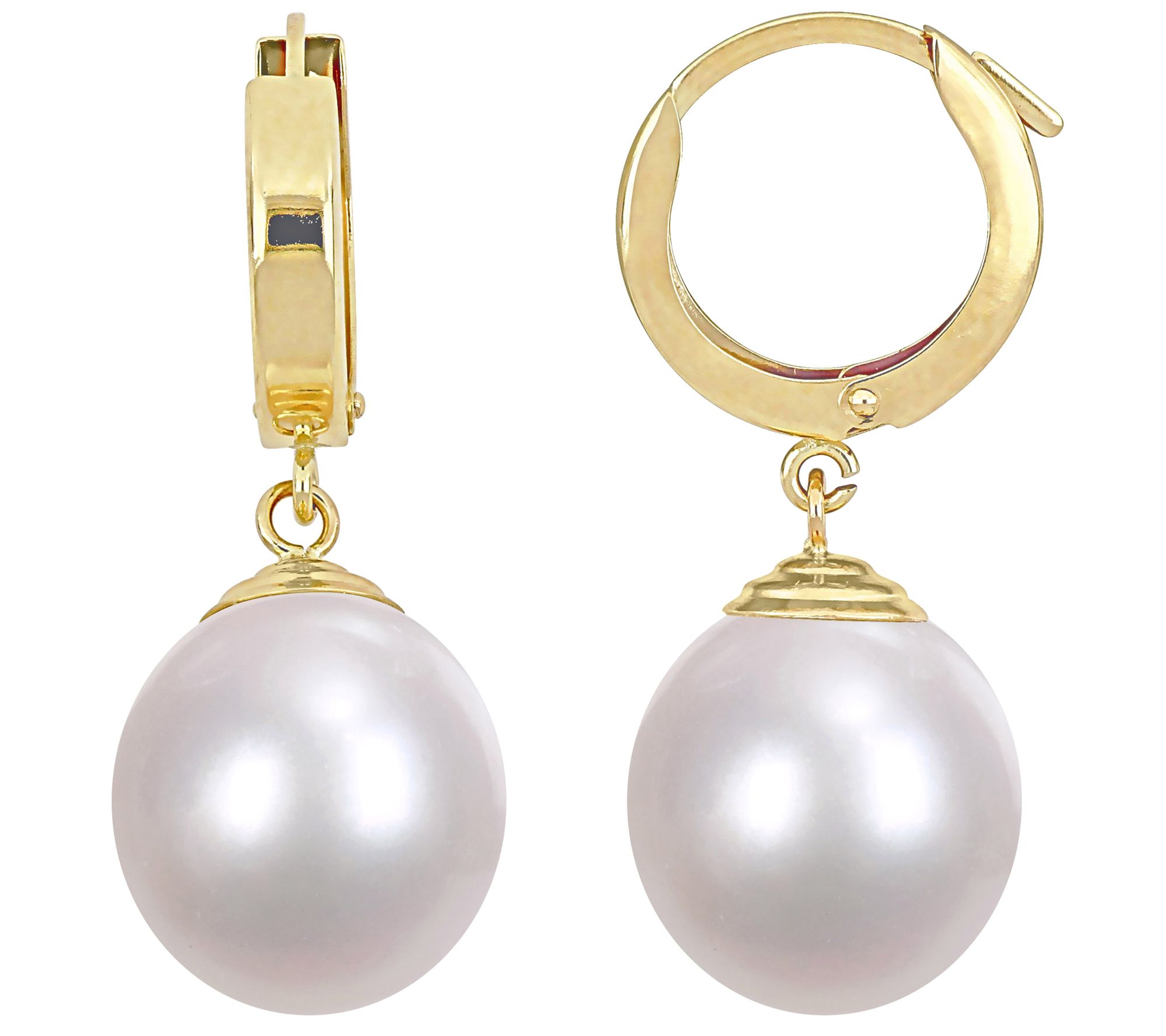 Affinity Cultured Pearl Hinged Hoop Drop Earrings, 14K Gold - QVC.com