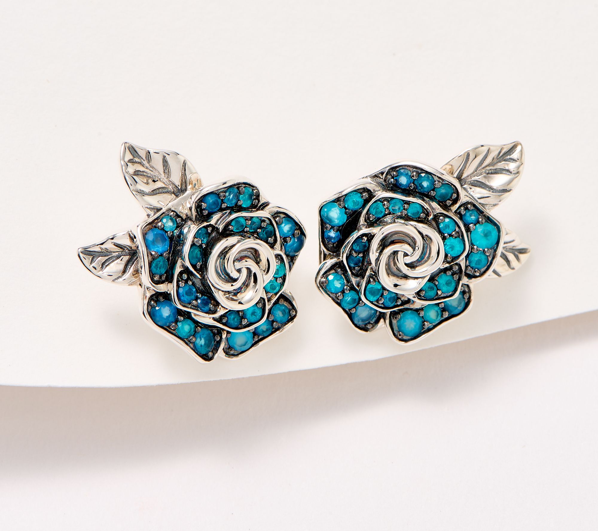 Third Person Sterling Silver Wandering Rose Gemstone Earrings