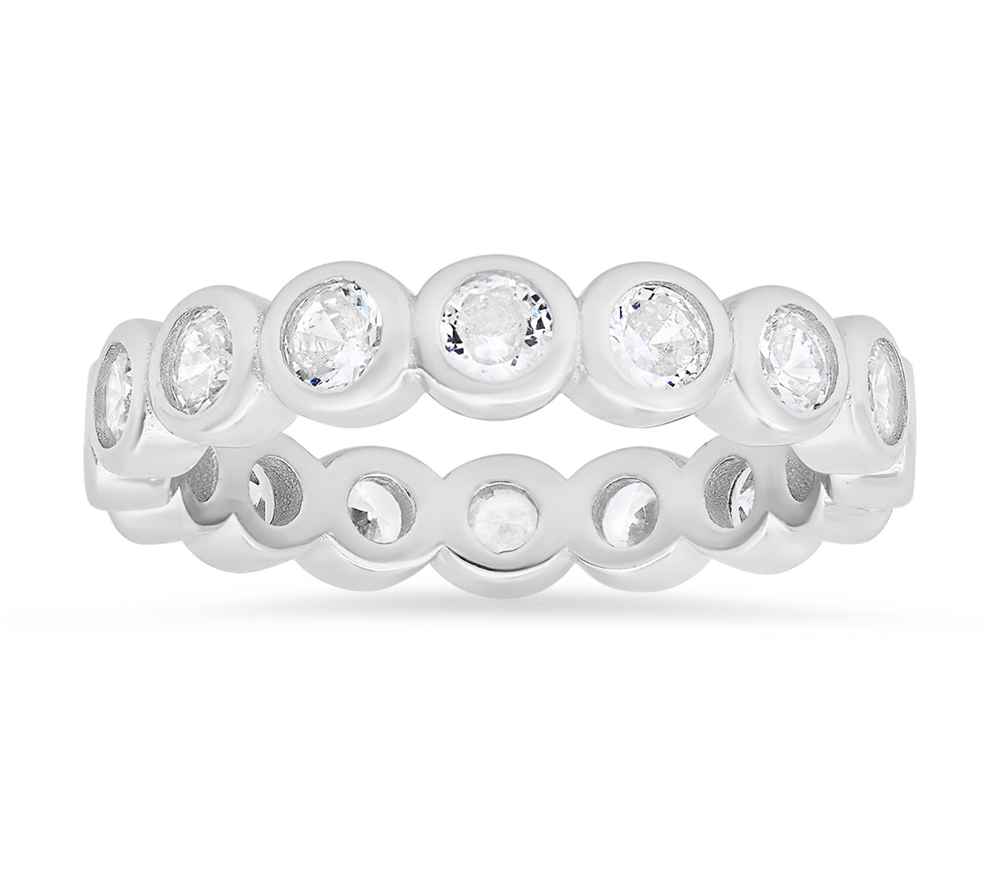 Sterling Silver 1.75 cttw Cubic Zirconia Eternity Band Ring
