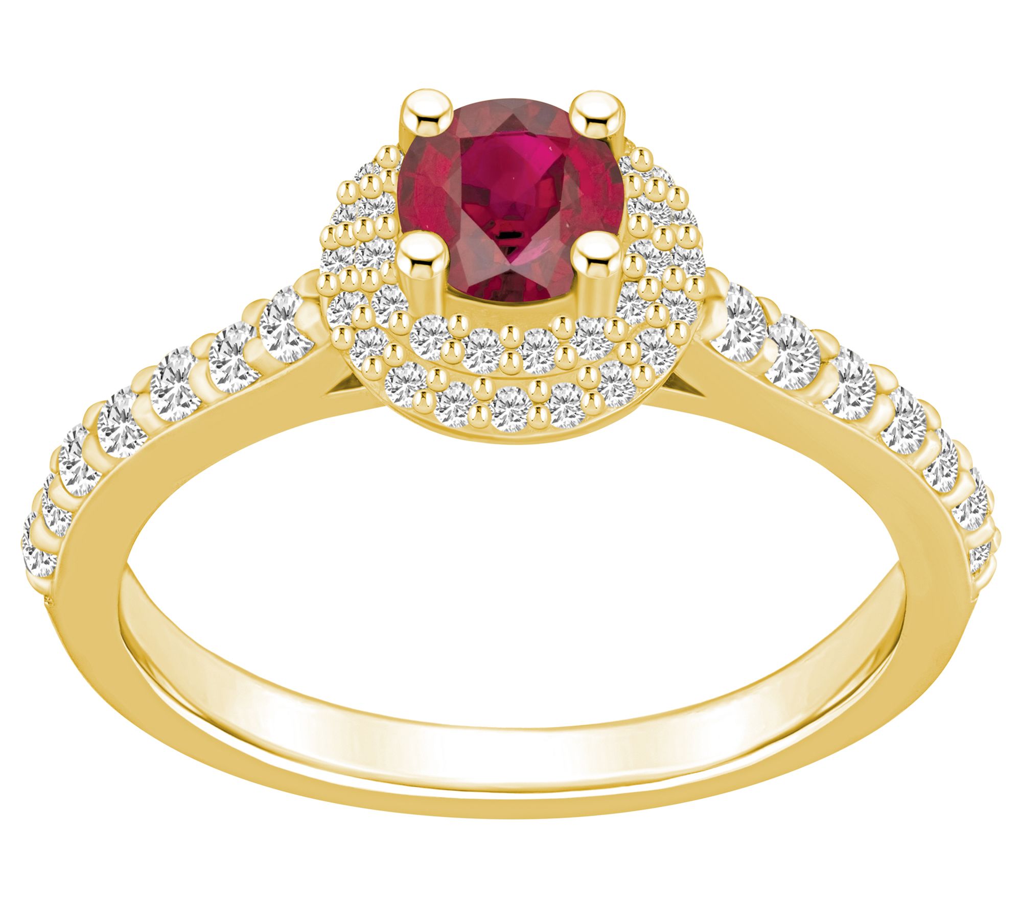 Affinity Gems Precious Gem & Diamond Double Halo Ring, 14K