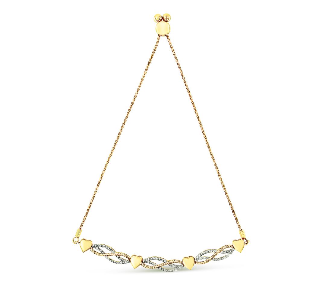 Haus of Brilliance Diamond Adjustable Bracelet,14K Plated