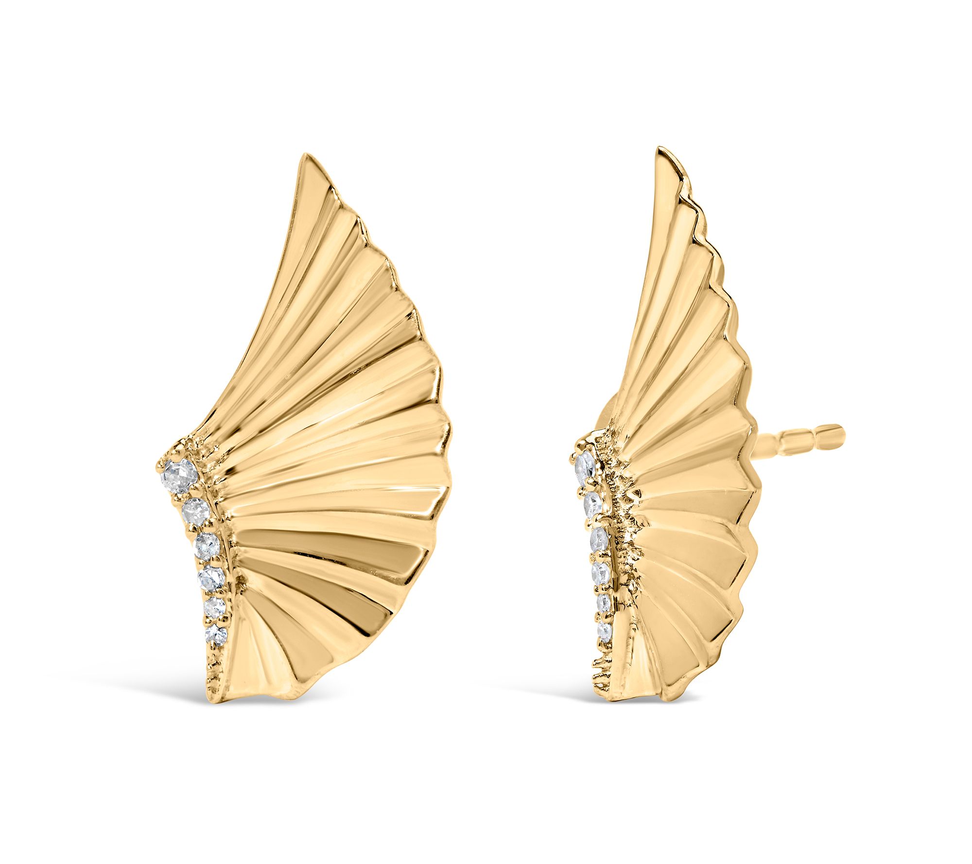 Haus of Brilliance Diamond Accent Fan Earrings,14K Plated