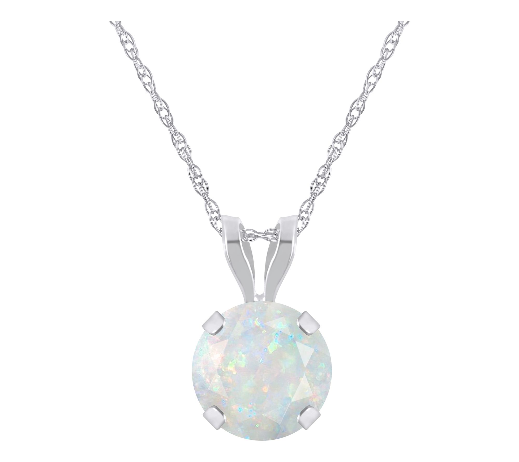 Affinity Gems Round Created Gemstone Pendant w/Chain, 10K
