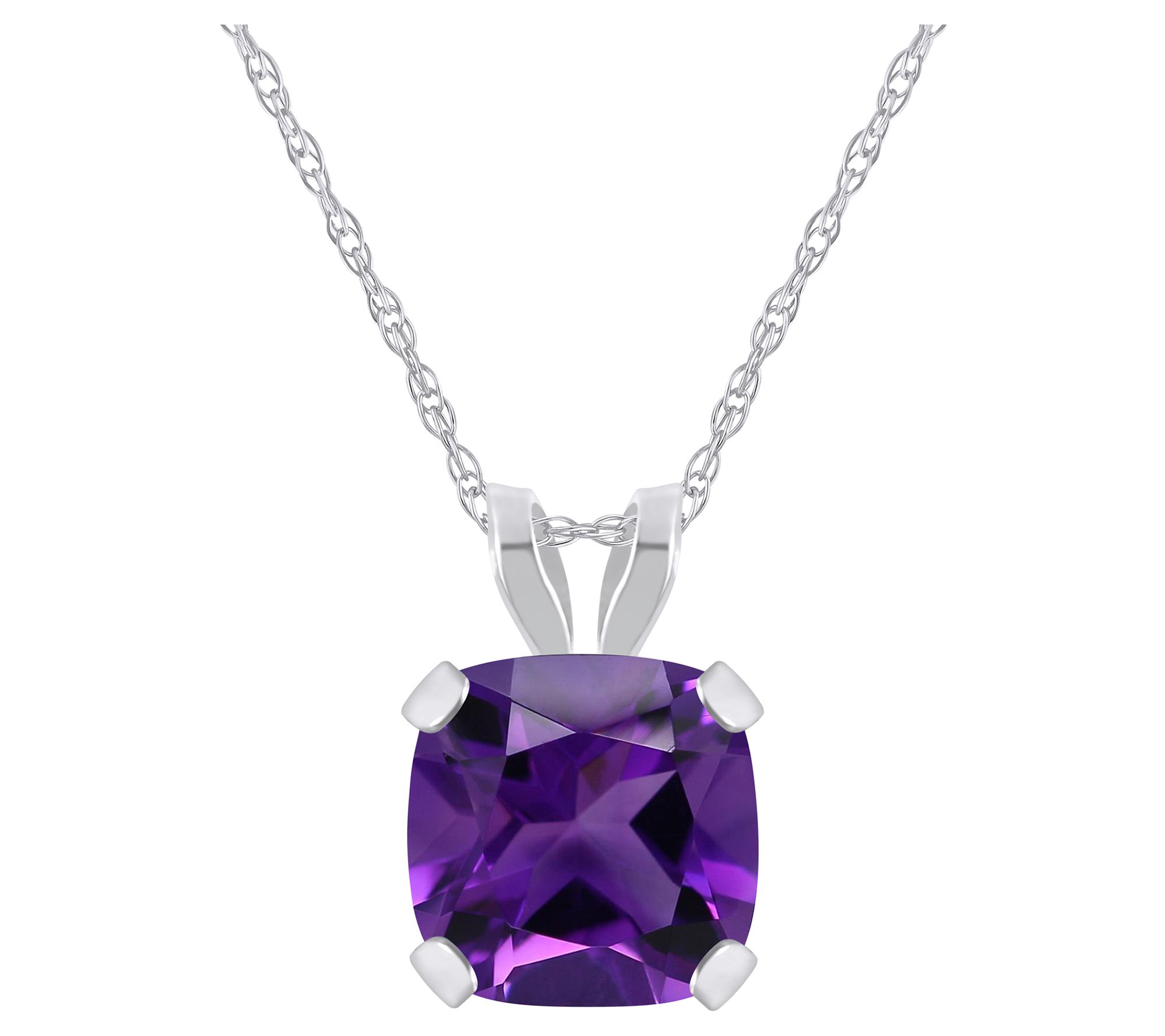 Affinity Gems Cushion Gemstone Pendant w/ Chain, 10K