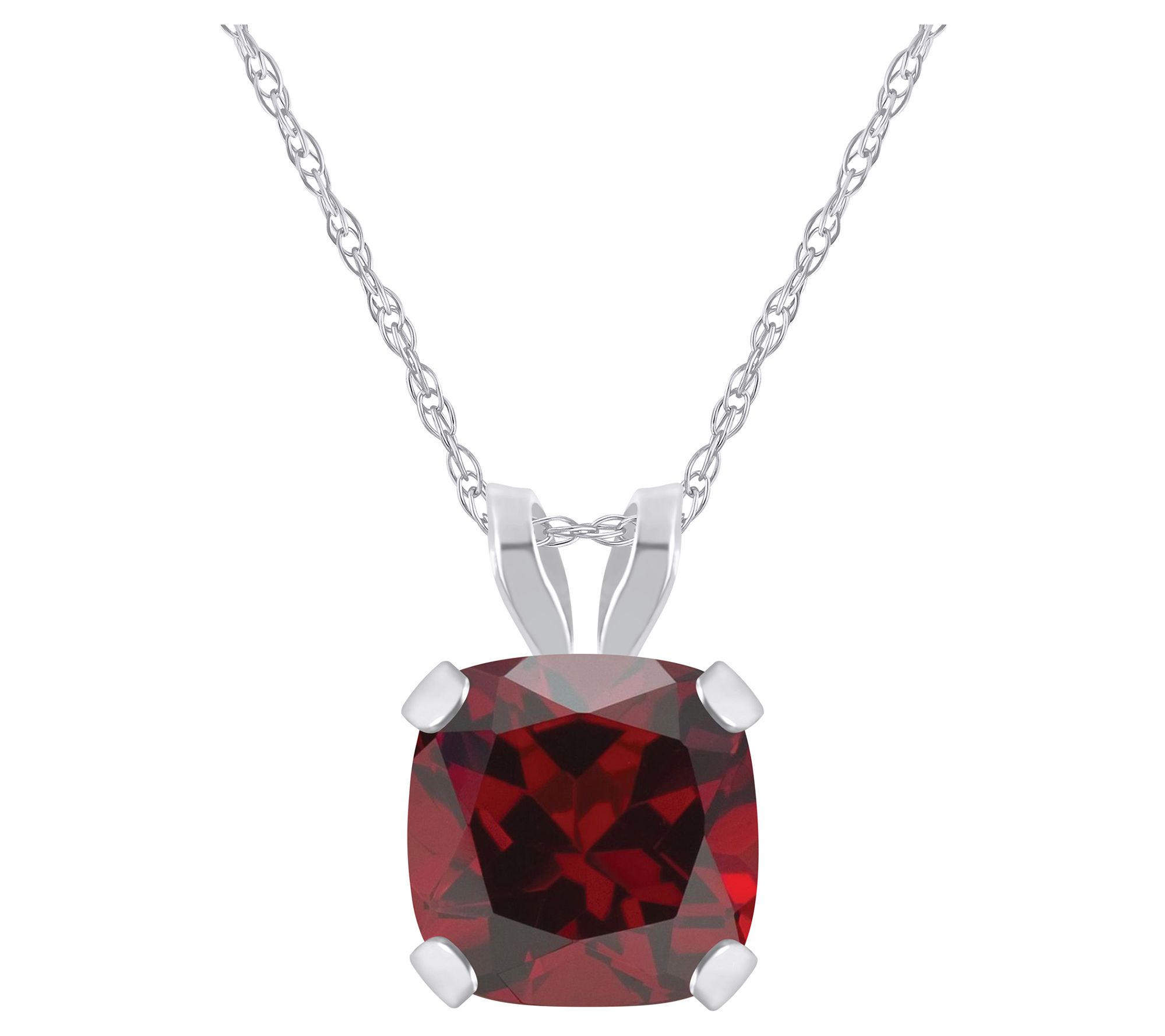 Affinity Gems Cushion Gemstone Pendant w/ Chain, 10K