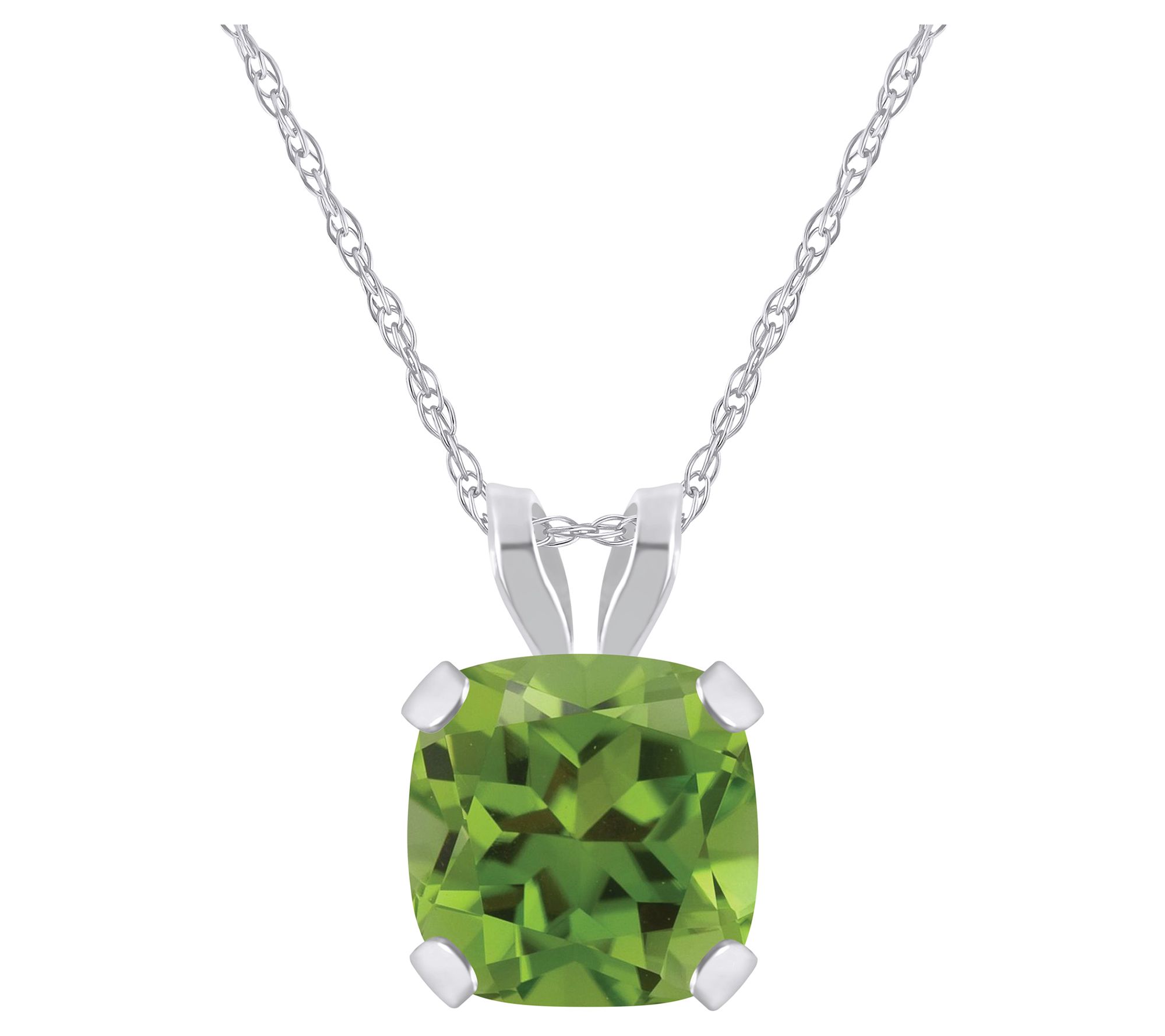 Affinity Gems Cushion Gemstone Pendant w/ Chain, 10K