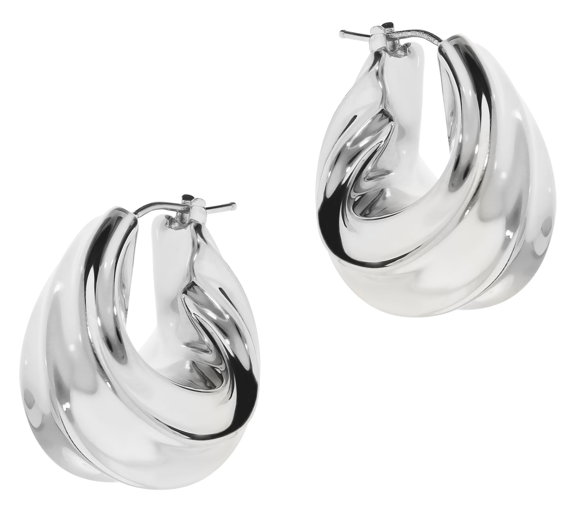 BellaOro Graduated Puff Hoop Earrings, 14K GoldOver Resin