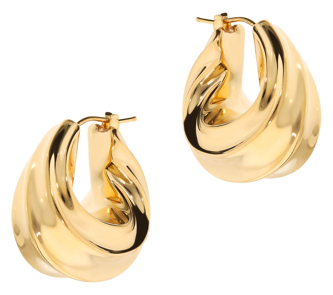 BellaOro Graduated Puff Hoop Earrings, 14K GoldOver Resin