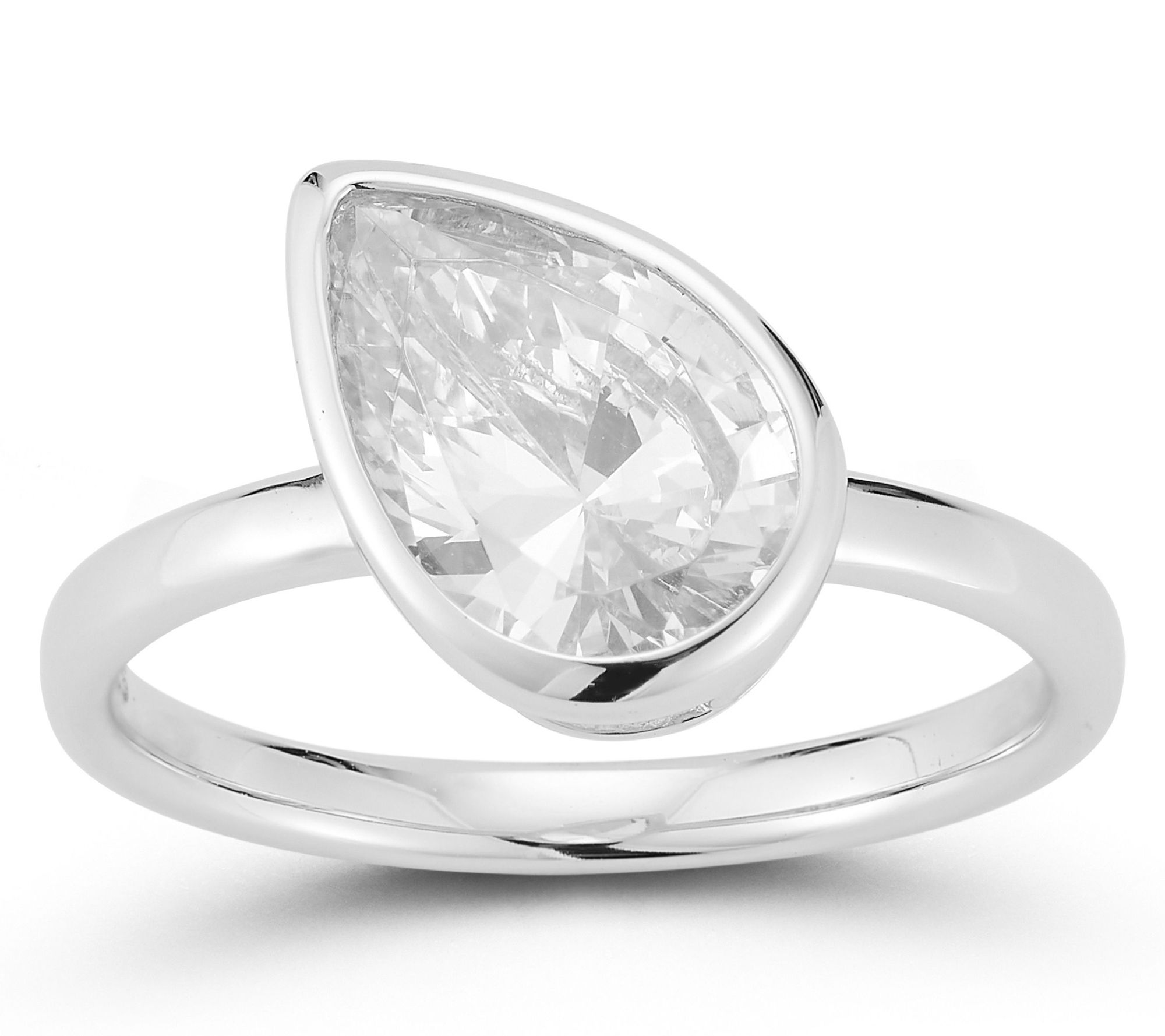 Rachel Zoe Pear Cut Solitaire Ring, Sterling