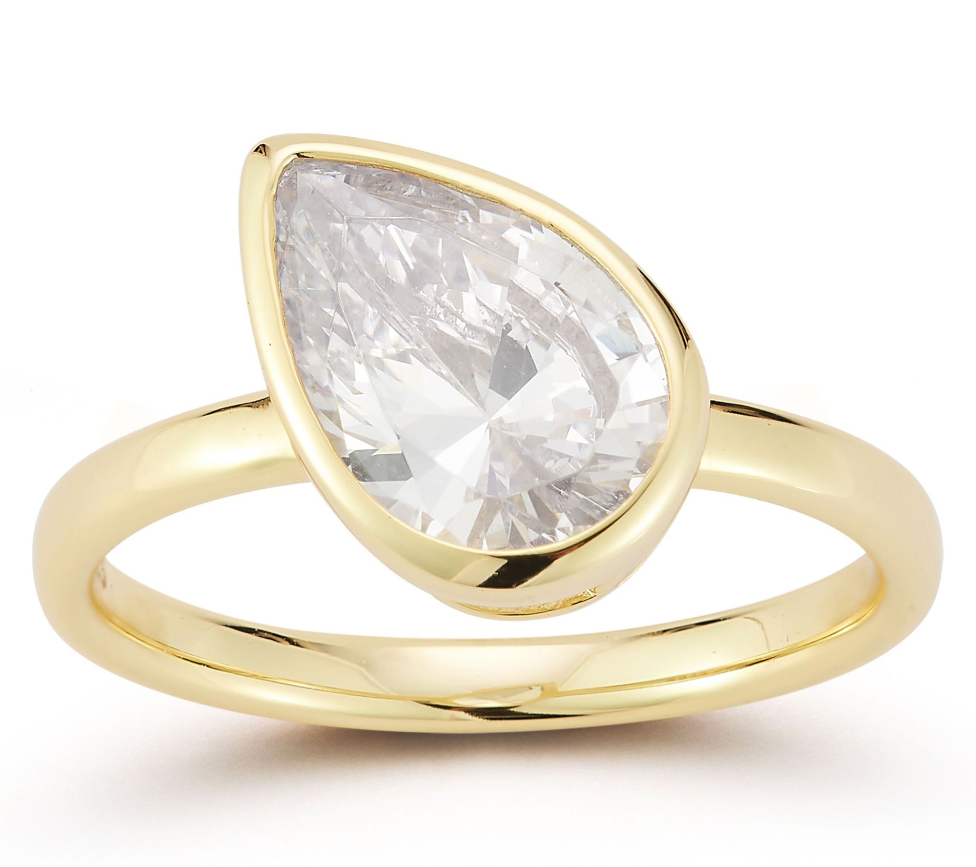 Rachel Zoe Pear Cut Solitaire Ring, Sterling