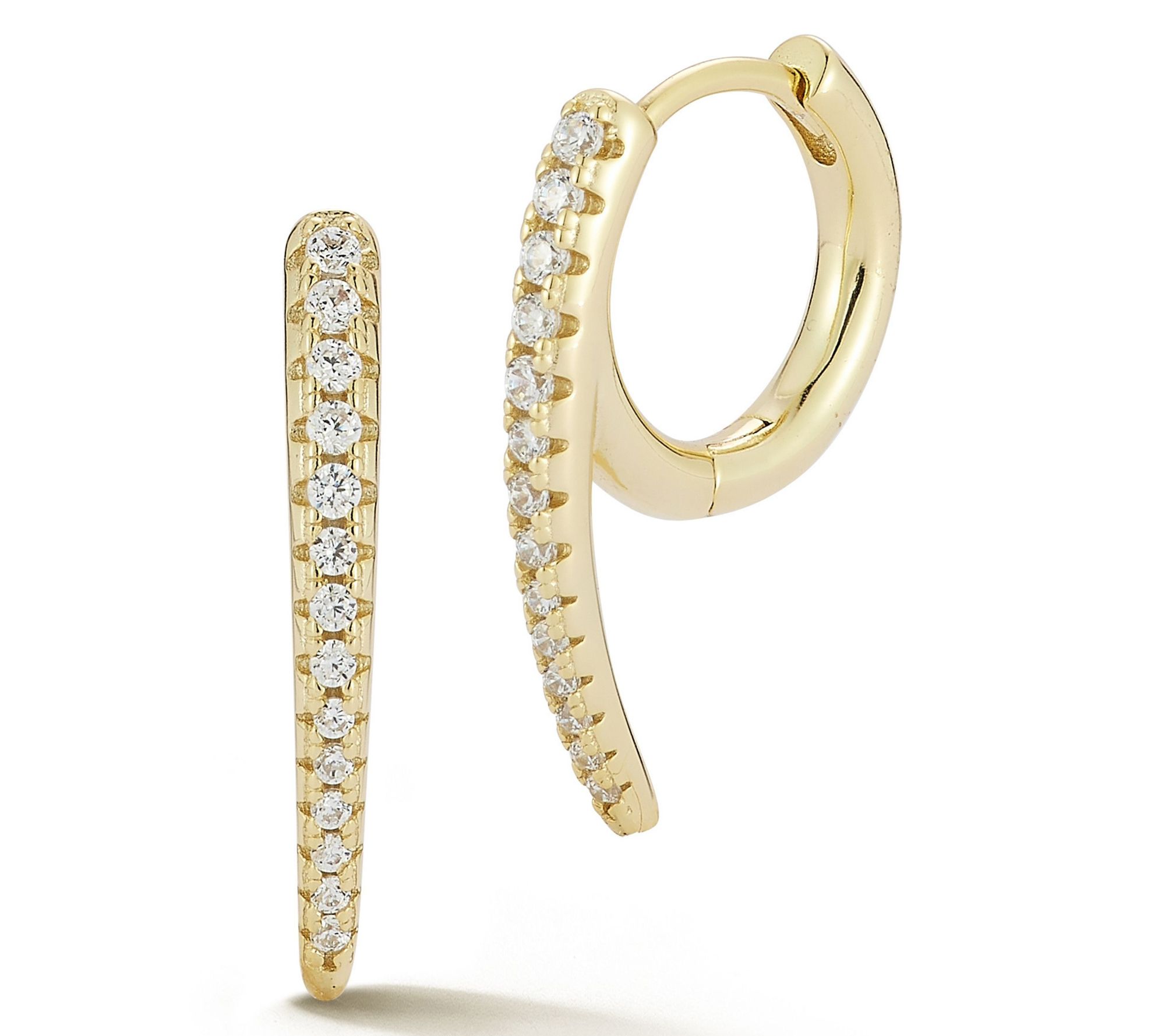 Rachel Zoe Pave Thin Bar Hoop Earrings, Sterling