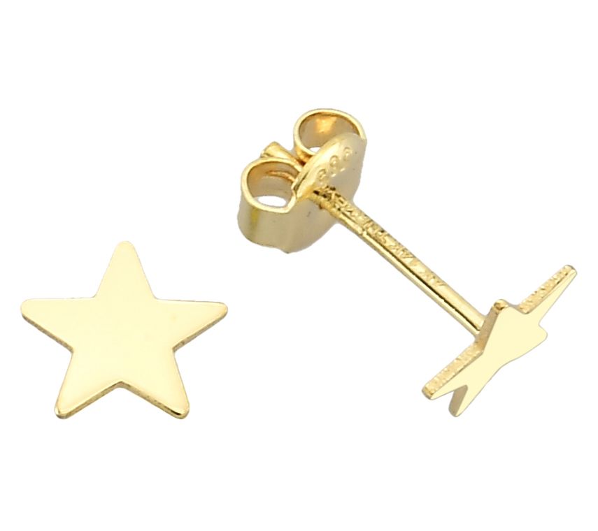Adorna 14K Gold Star Stud Earrings