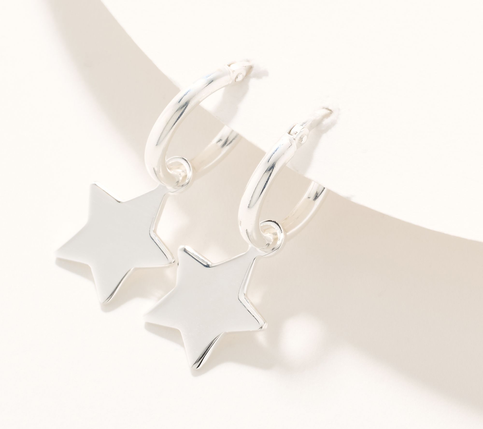 UltraFine 950 Silver Star Motif Earrings