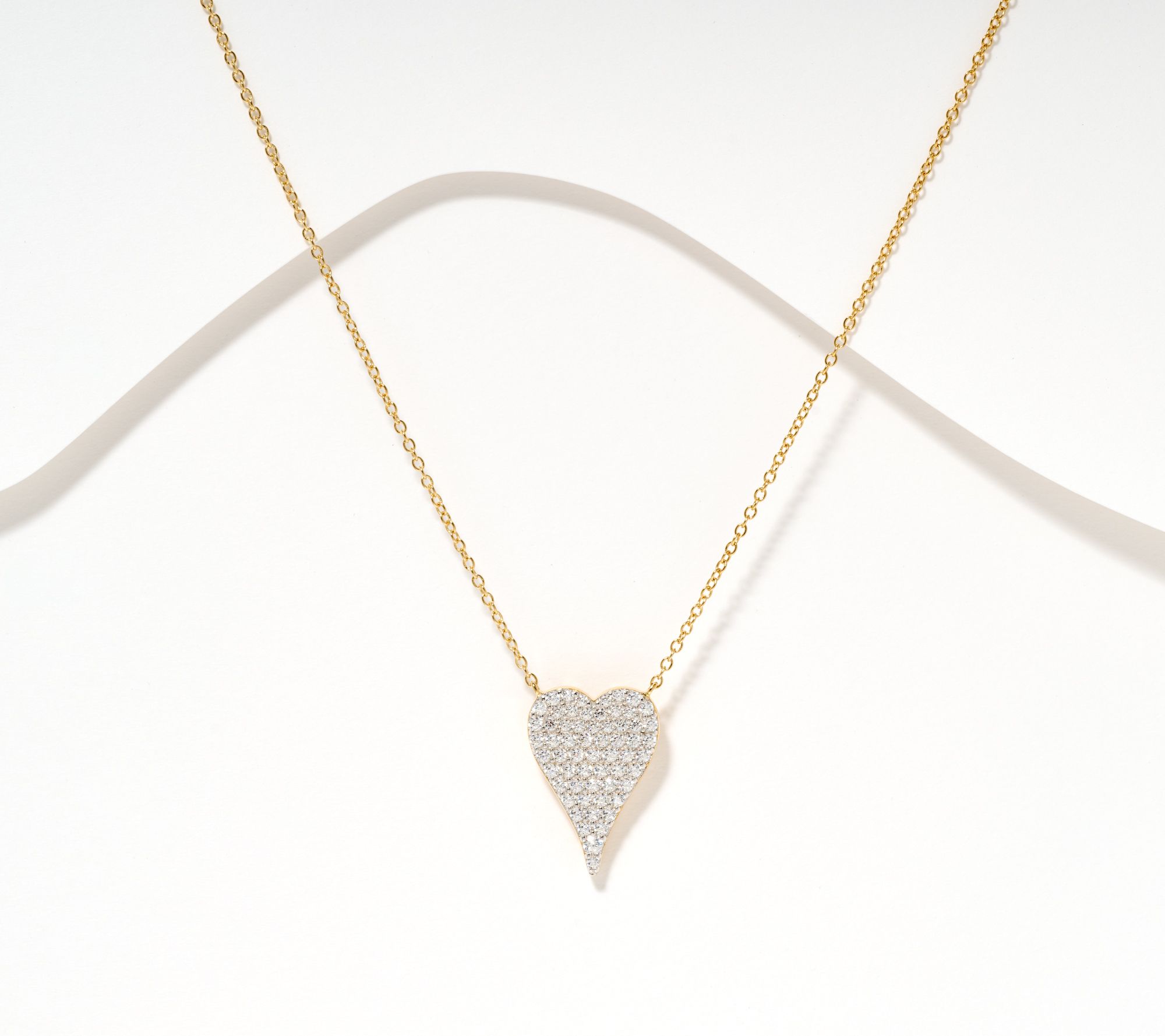 Diamonique x Jennifer Miller Boxed Pave Heart Necklace, Sterl