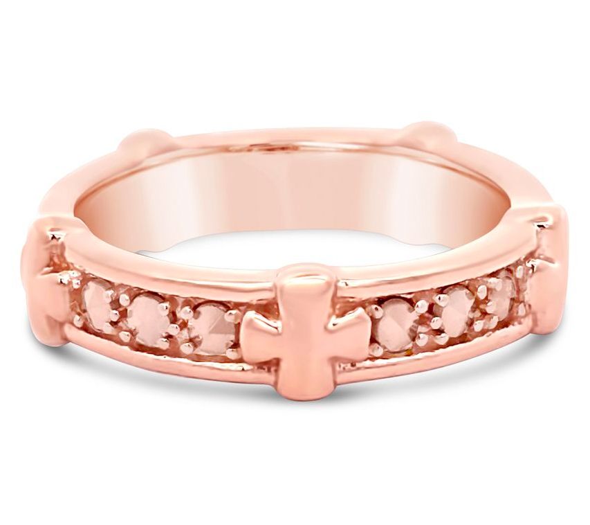 Dallas Prince 14K Gold Clad Marcasite Unity Cross Ring