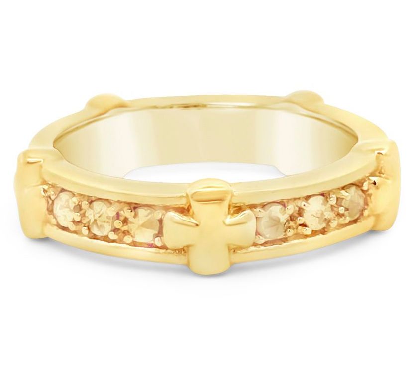 Dallas Prince 14K Gold Clad Marcasite Unity Cross Ring