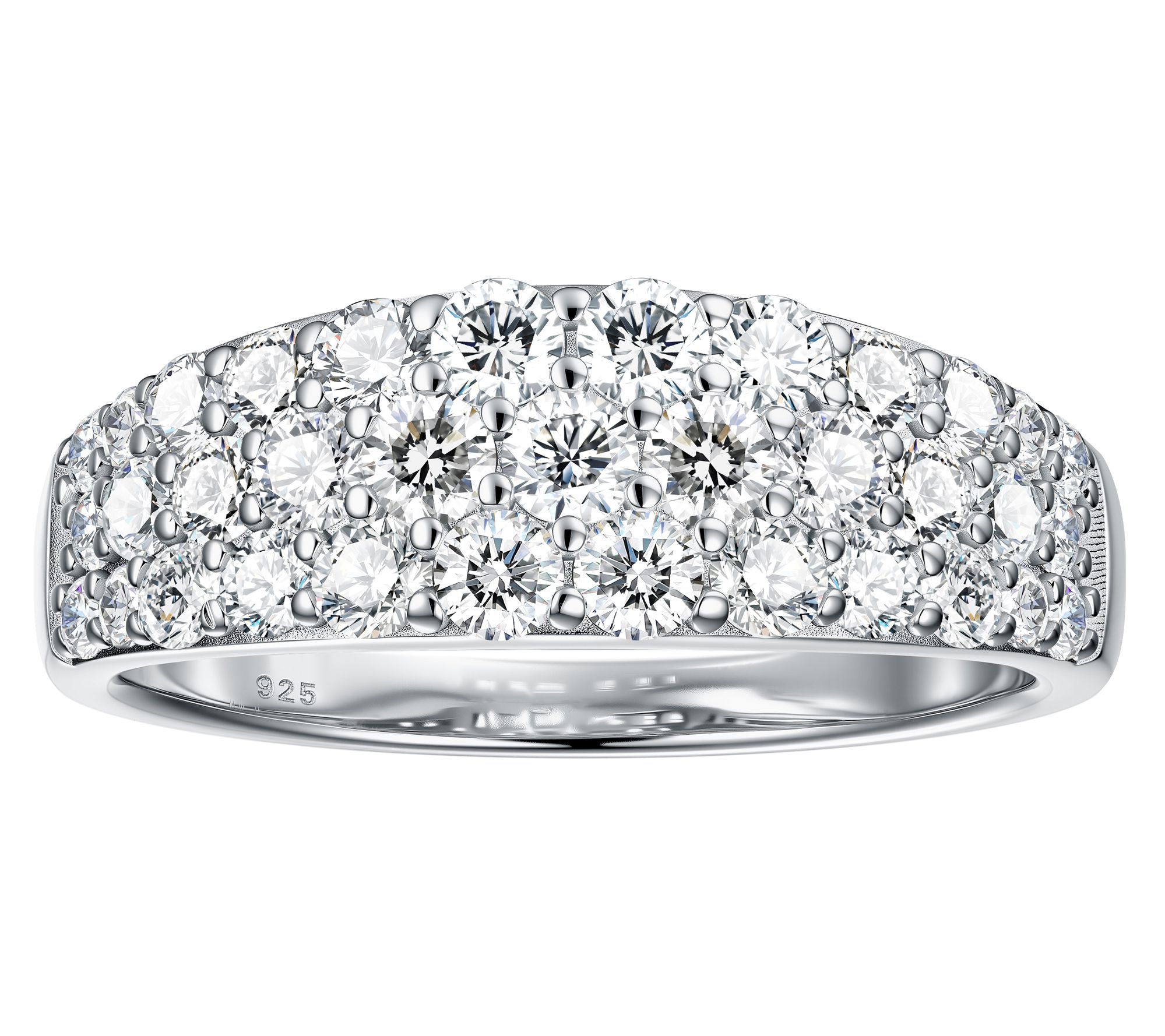Diamonique 1.15 cttw Pave Band Ring, Sterling S ilver