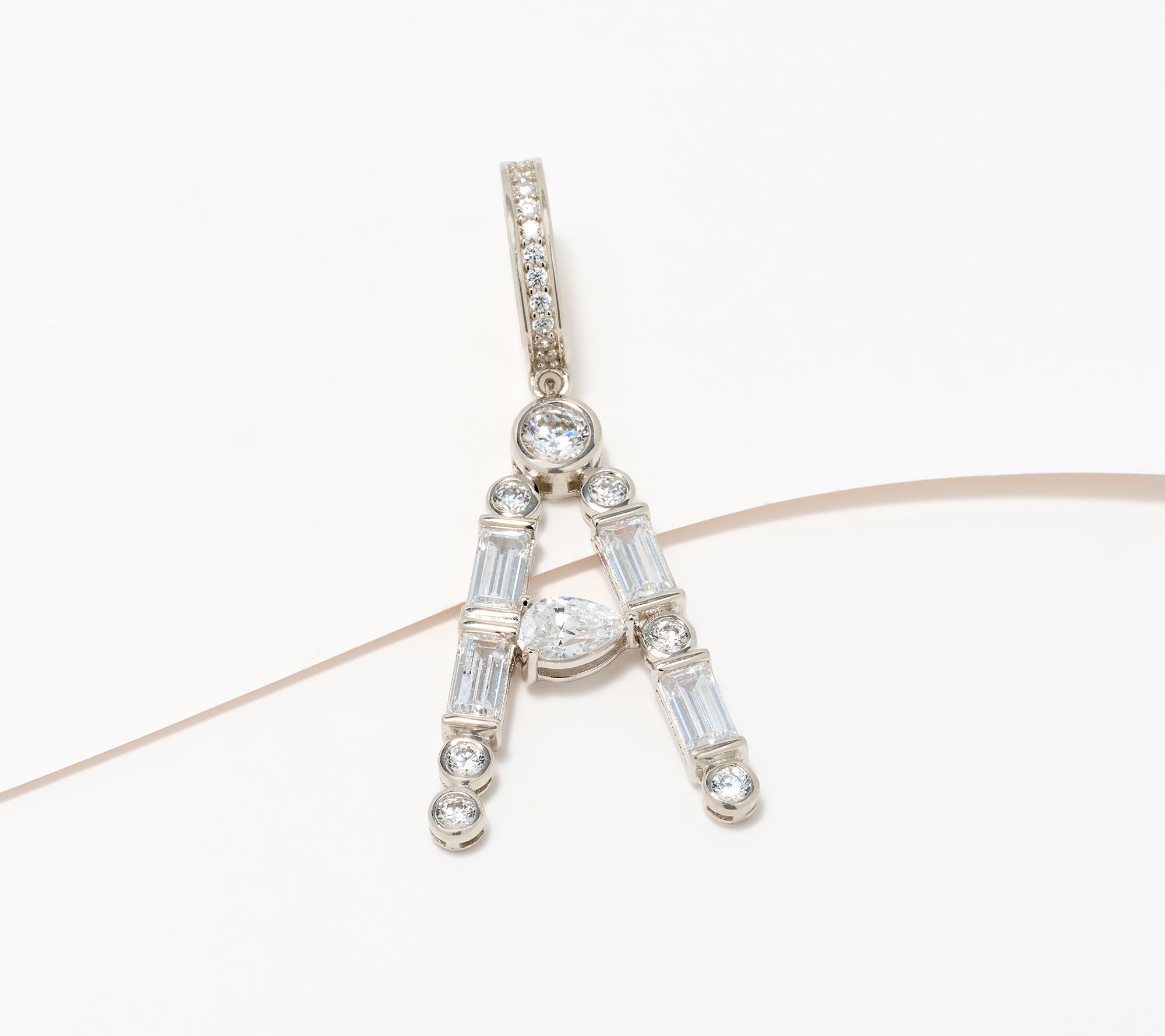 Diamonique x Lulu Frost Initial Charm Enhancer, Sterling Silver