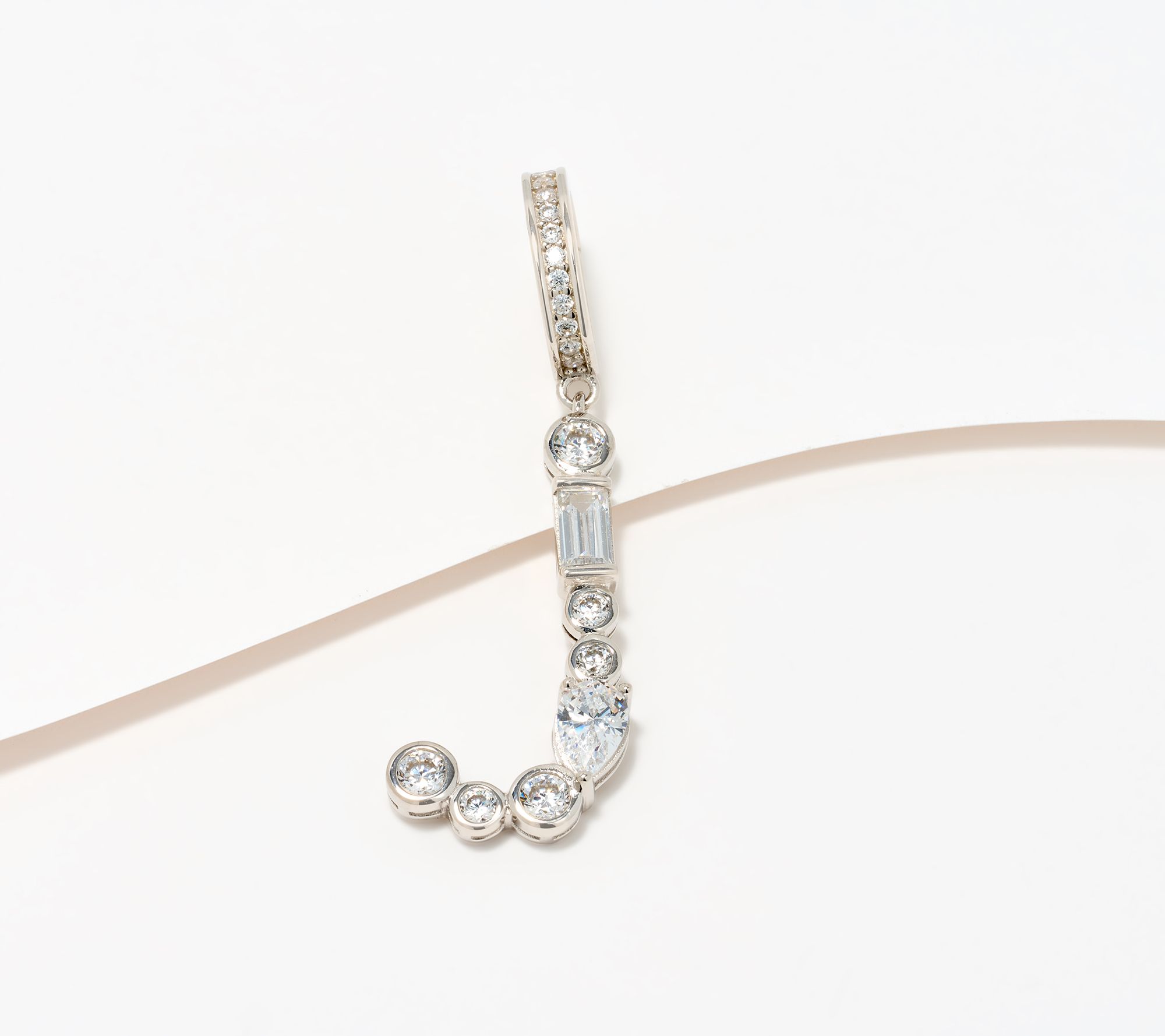 Diamonique x Lulu Frost Initial Charm Enhancer, Sterling Silver