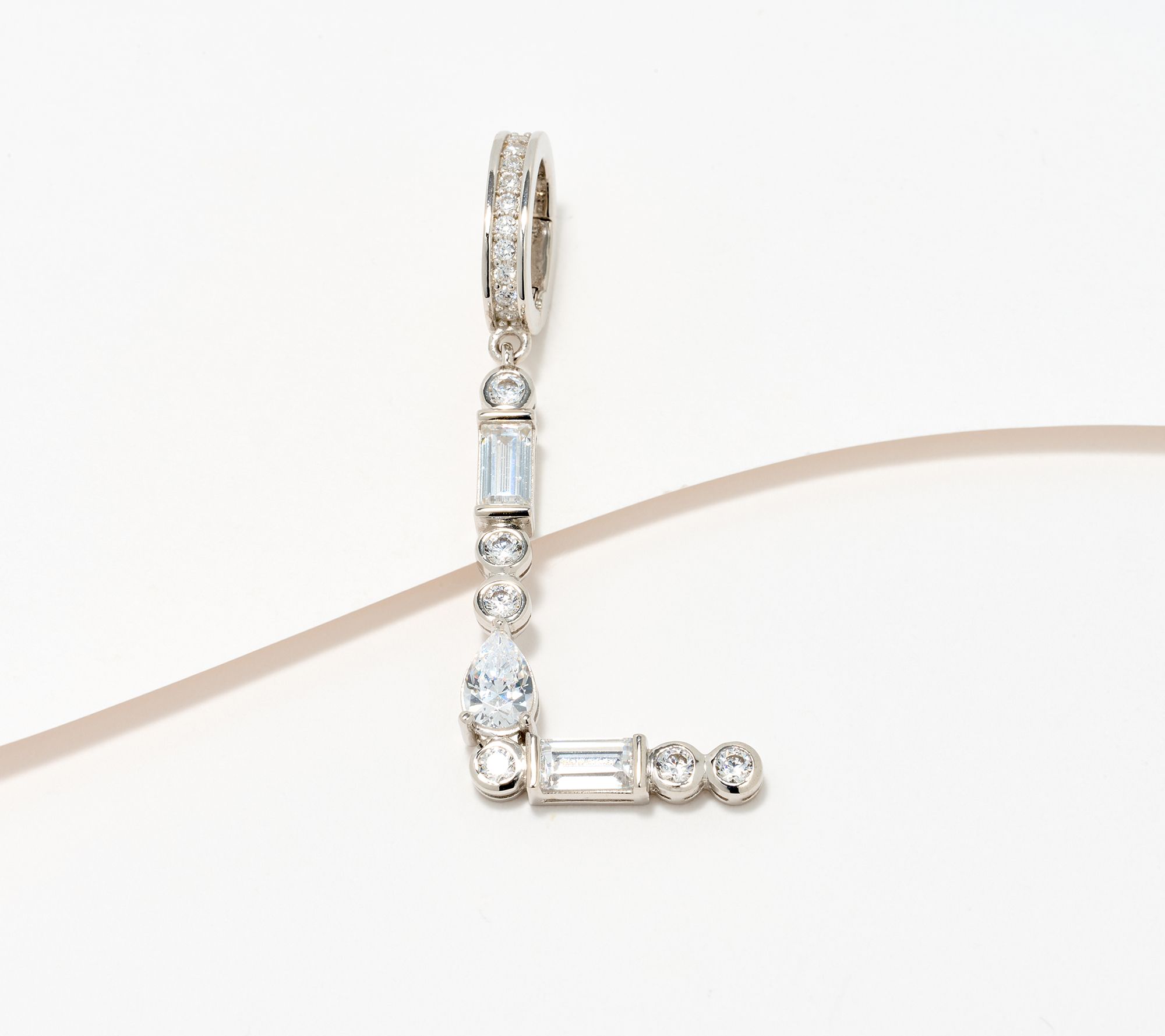 Diamonique x Lulu Frost Initial Charm Enhancer, Sterling Silver