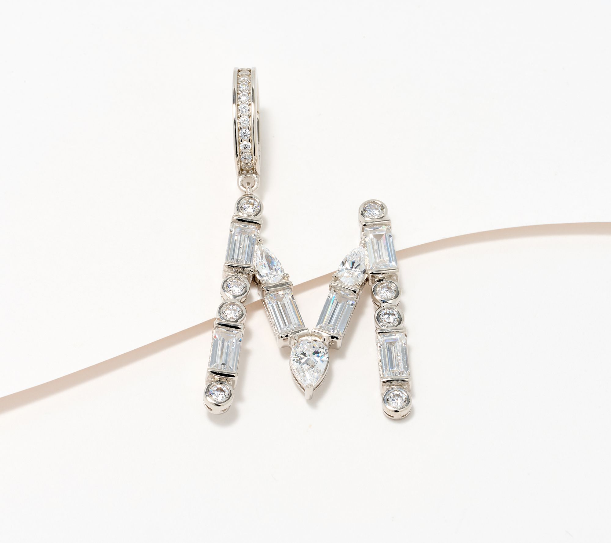 Diamonique x Lulu Frost Initial Charm Enhancer, Sterling Silver