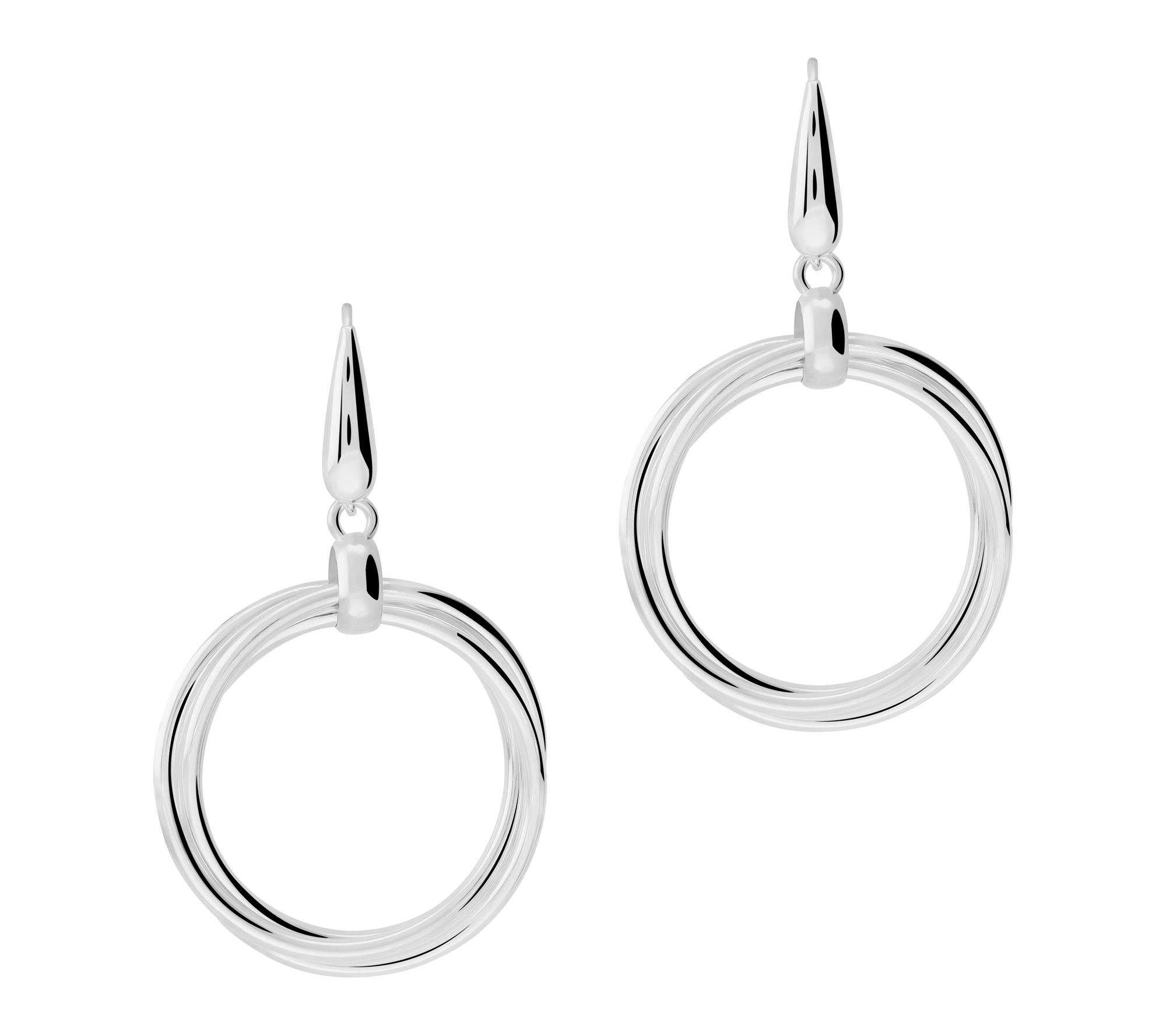 UltraFine 950 Silver Multi-Circle Hoop Earrings
