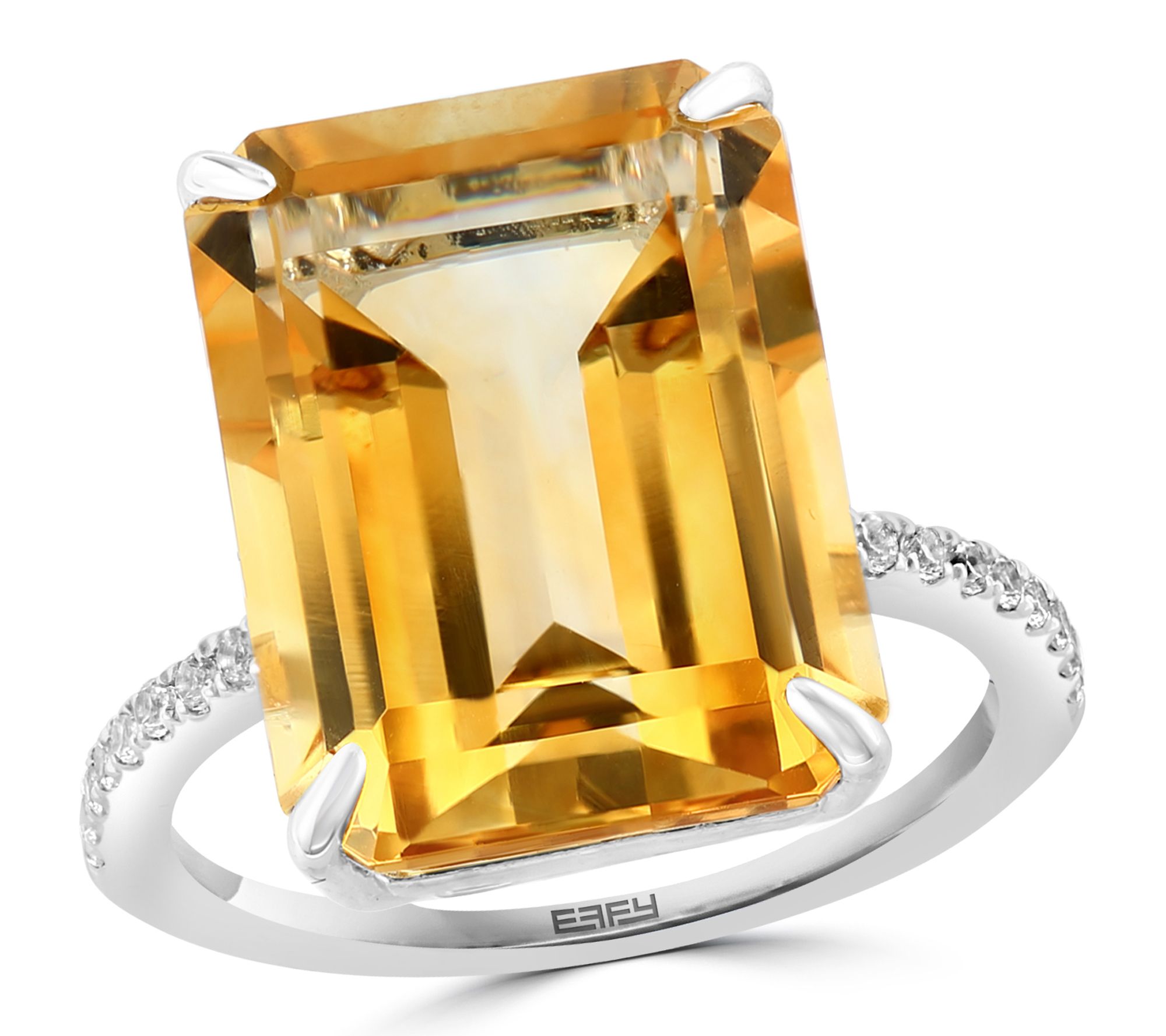 Effy Citrine & White Sapphire Ring, Sterling Silver