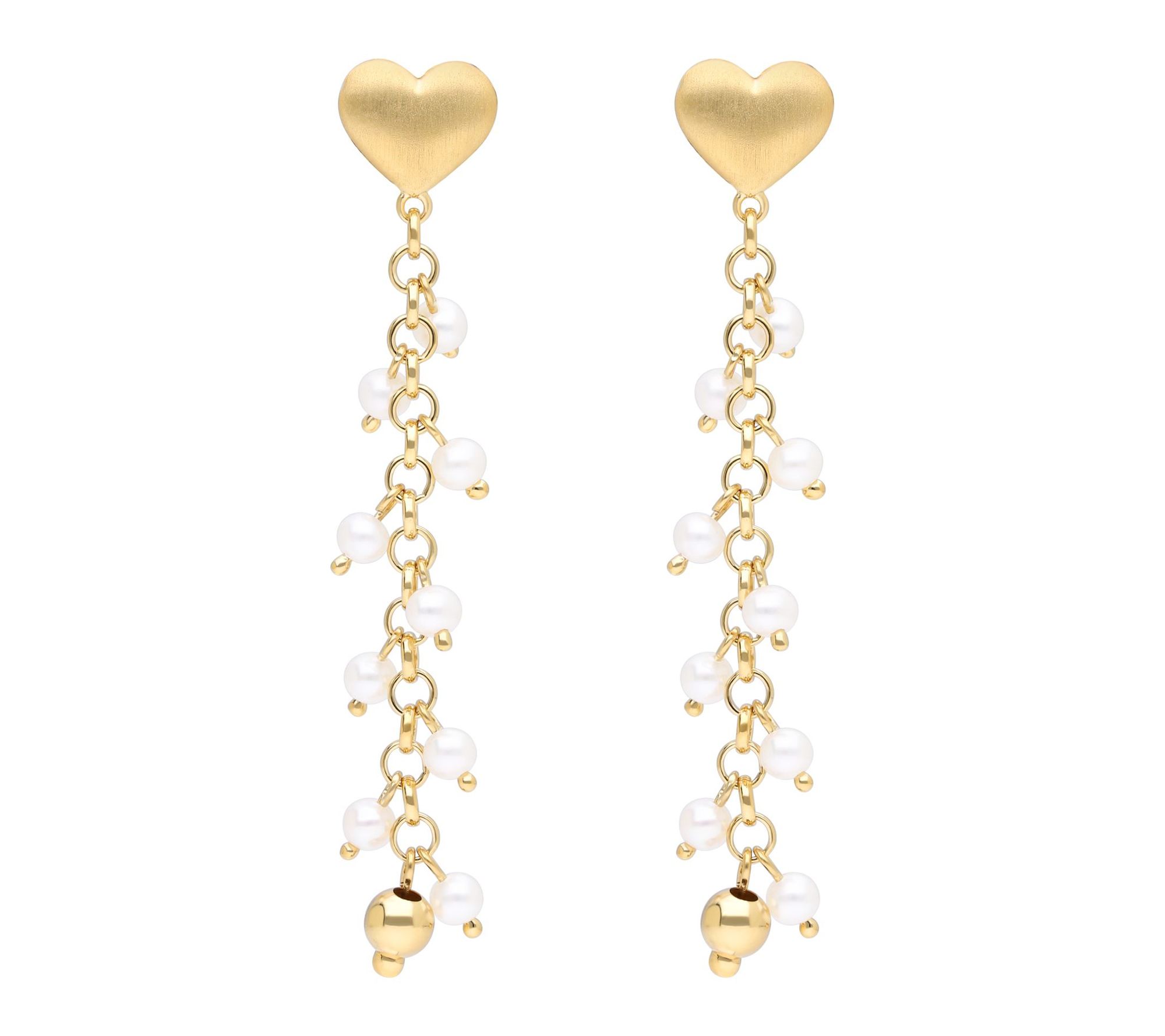 Elyse Ryan 14K Gold Clad Cultured Pearl DangleEarrings