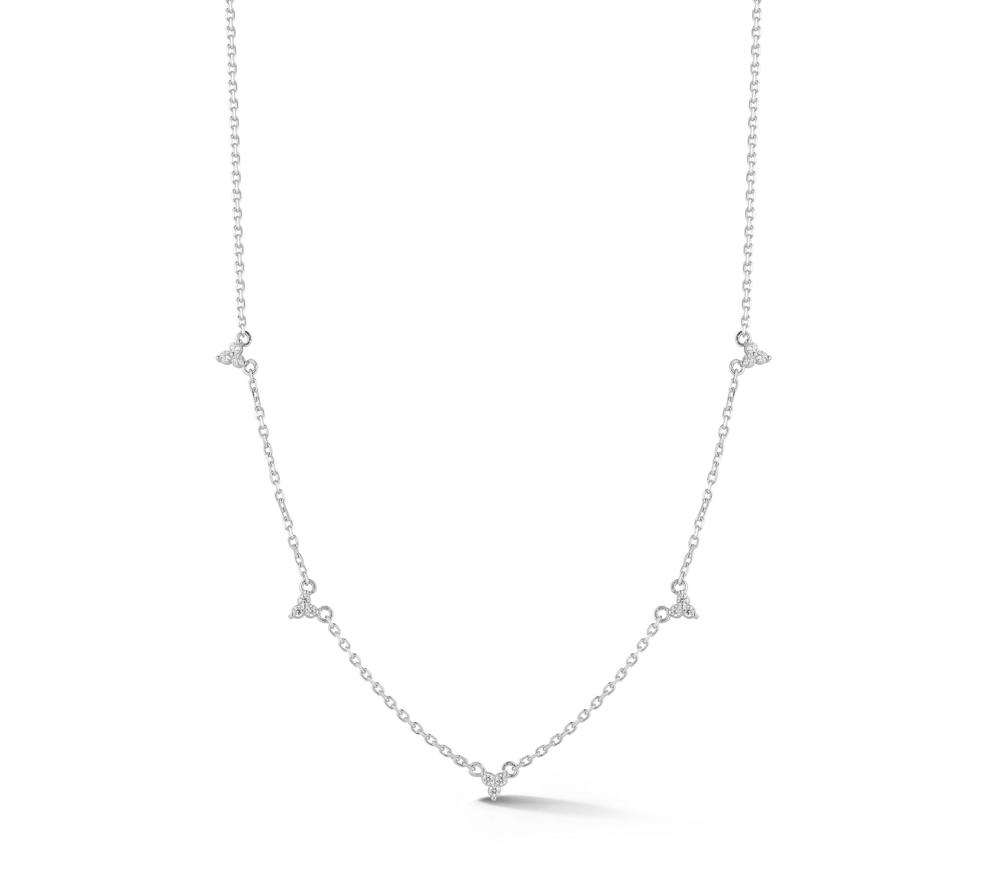Sterlina Silver Dainty Station Necklace, Sterling