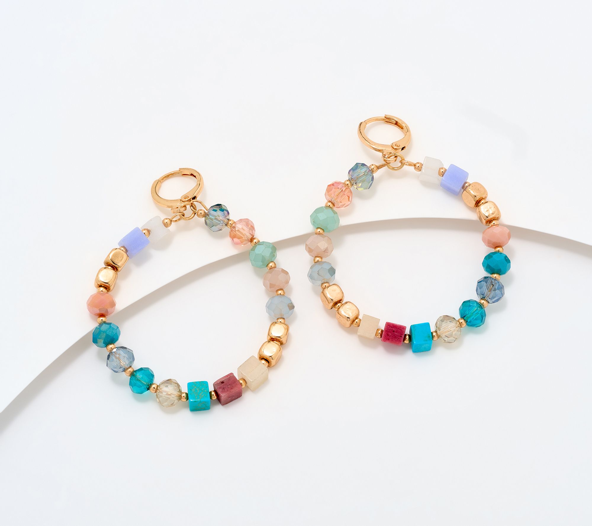 "As Is" Susan Graver Mixed Media Hoop Earrings