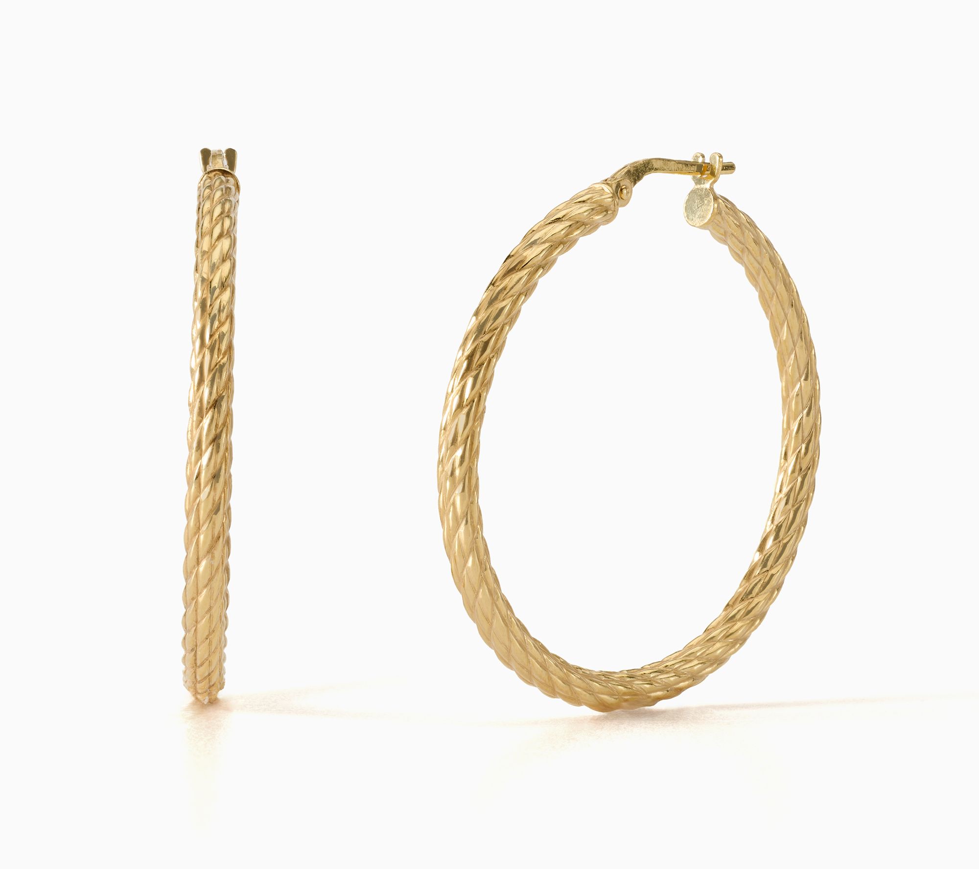 UltraFine 950 Silver 1.5" D/C Round Tube Hoop Earrings