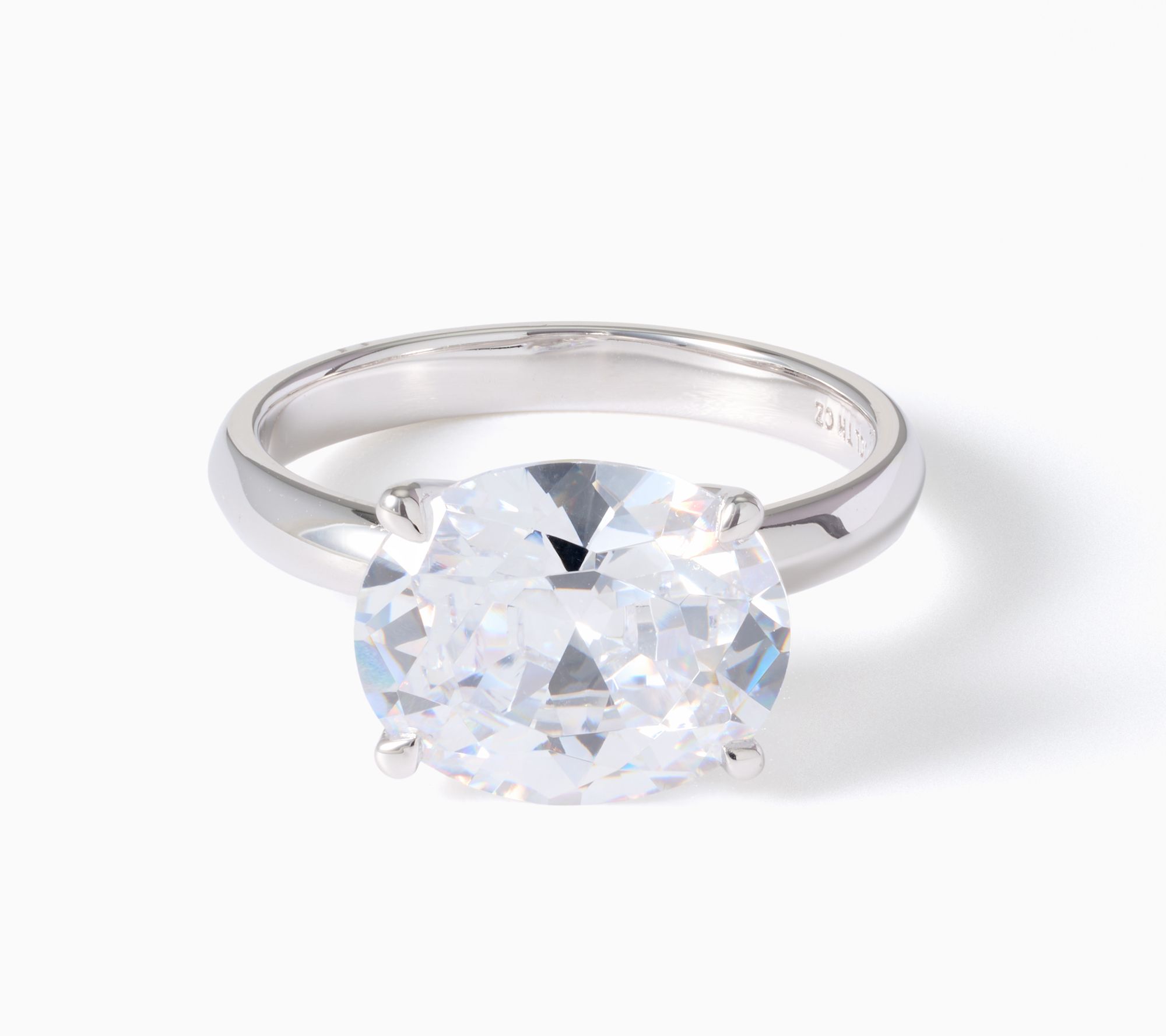 Diamonique x Jennifer Miller East West Oval Solitaire Ring