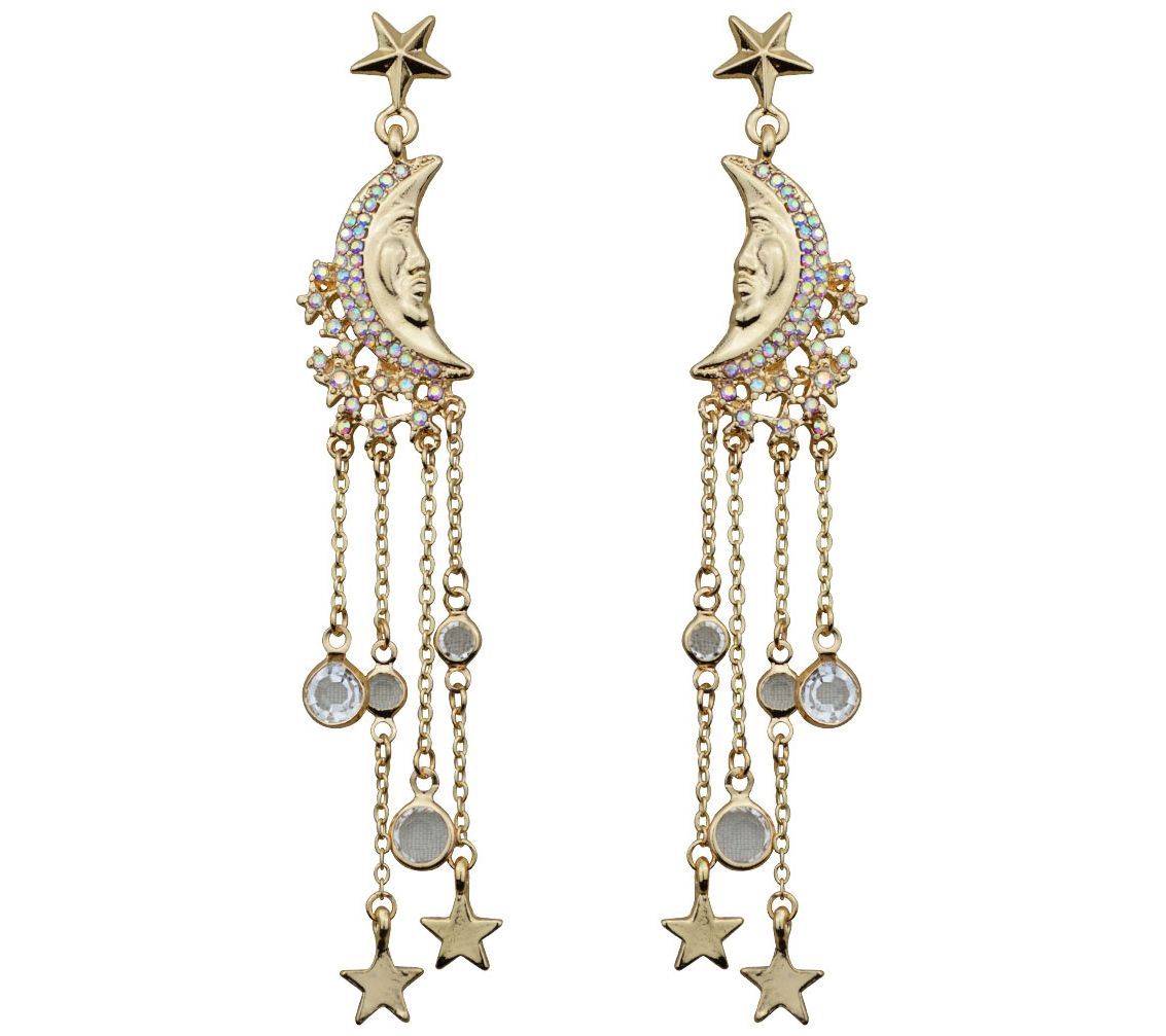 Kirks Folly Twilight Galaxy Moon Earrings - QVC.com