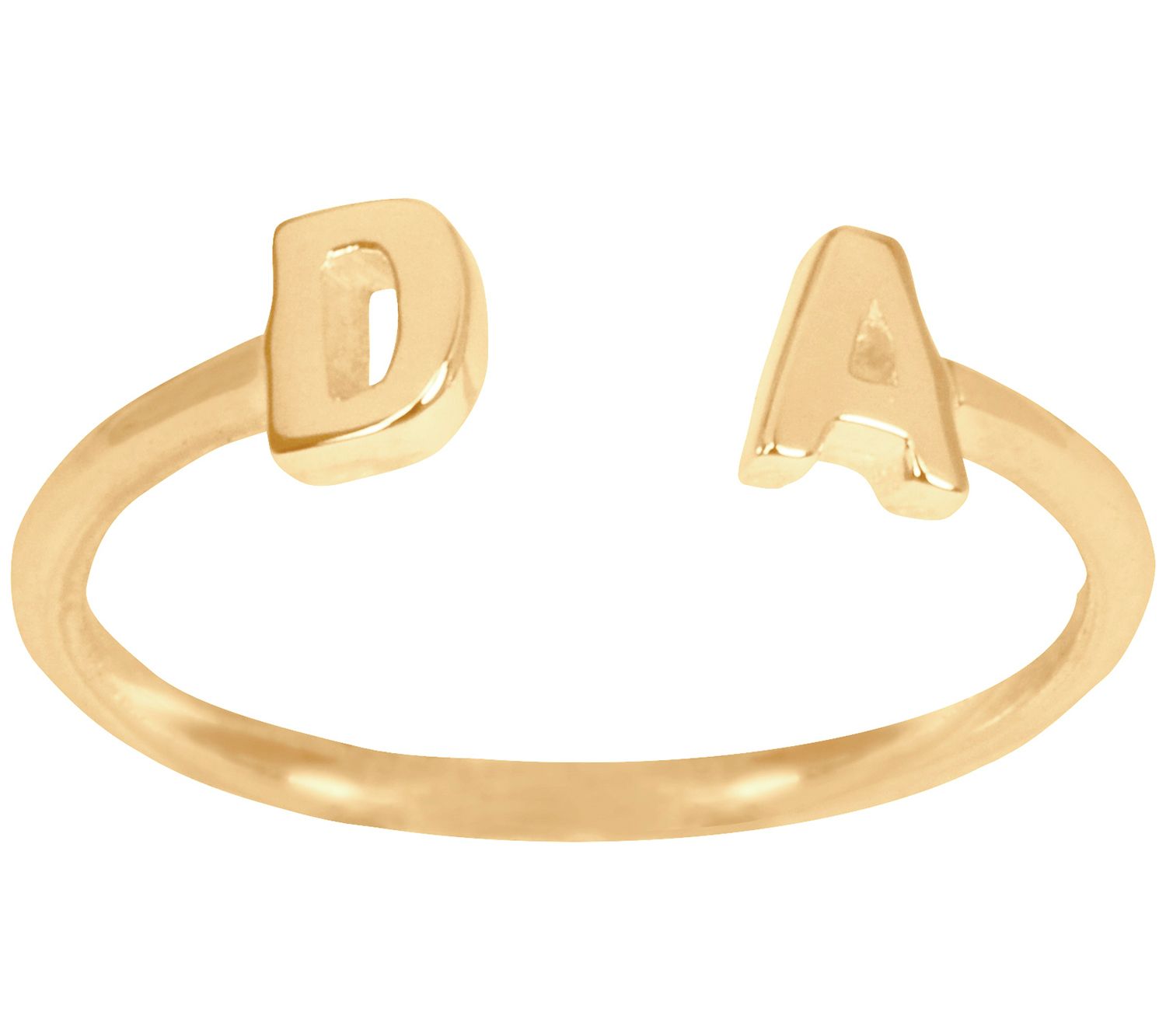 14K Gold-Plated Sterling Personalized Double Initial Ring - QVC.com